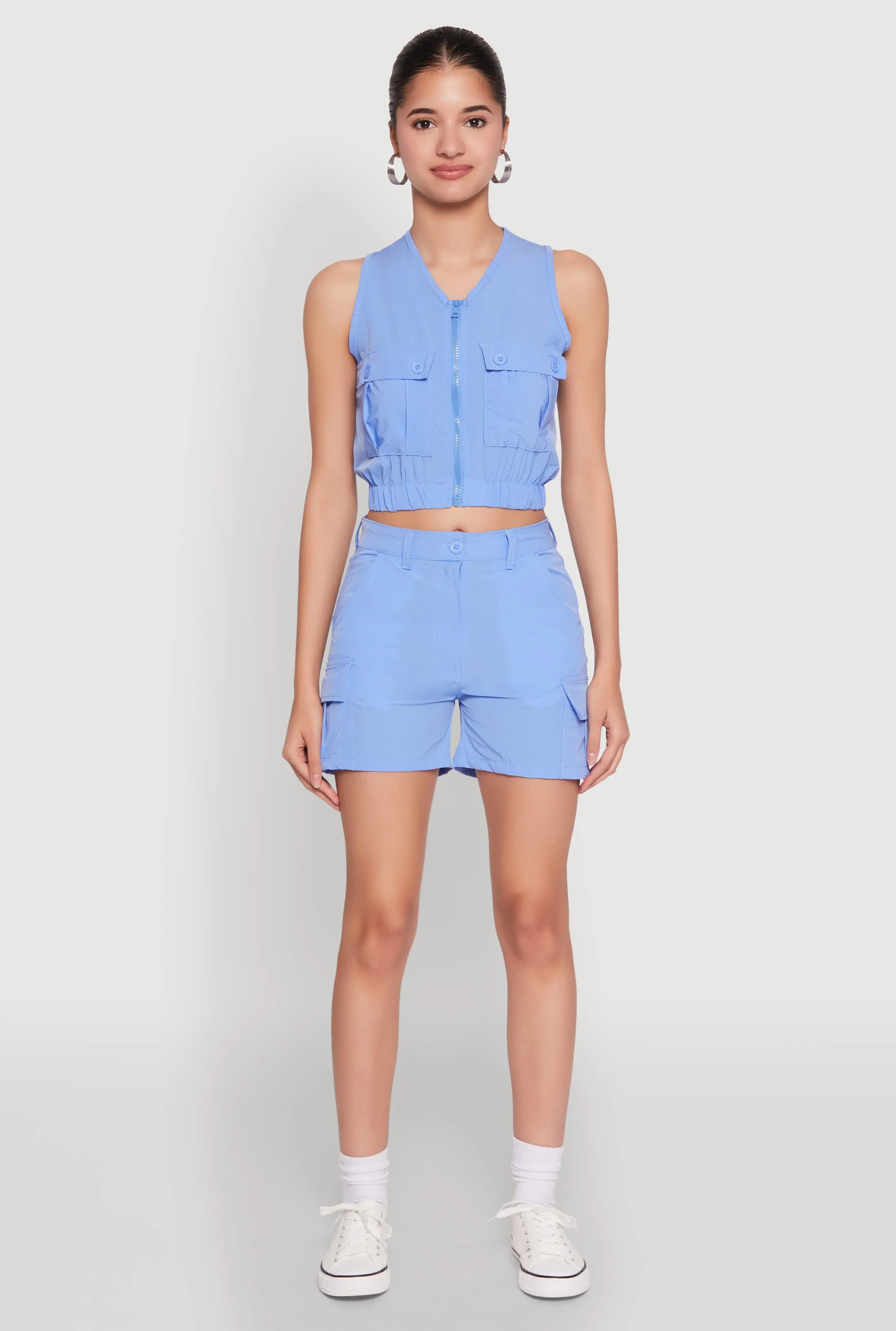 Nylon Cargo Shorts beachy vibe
