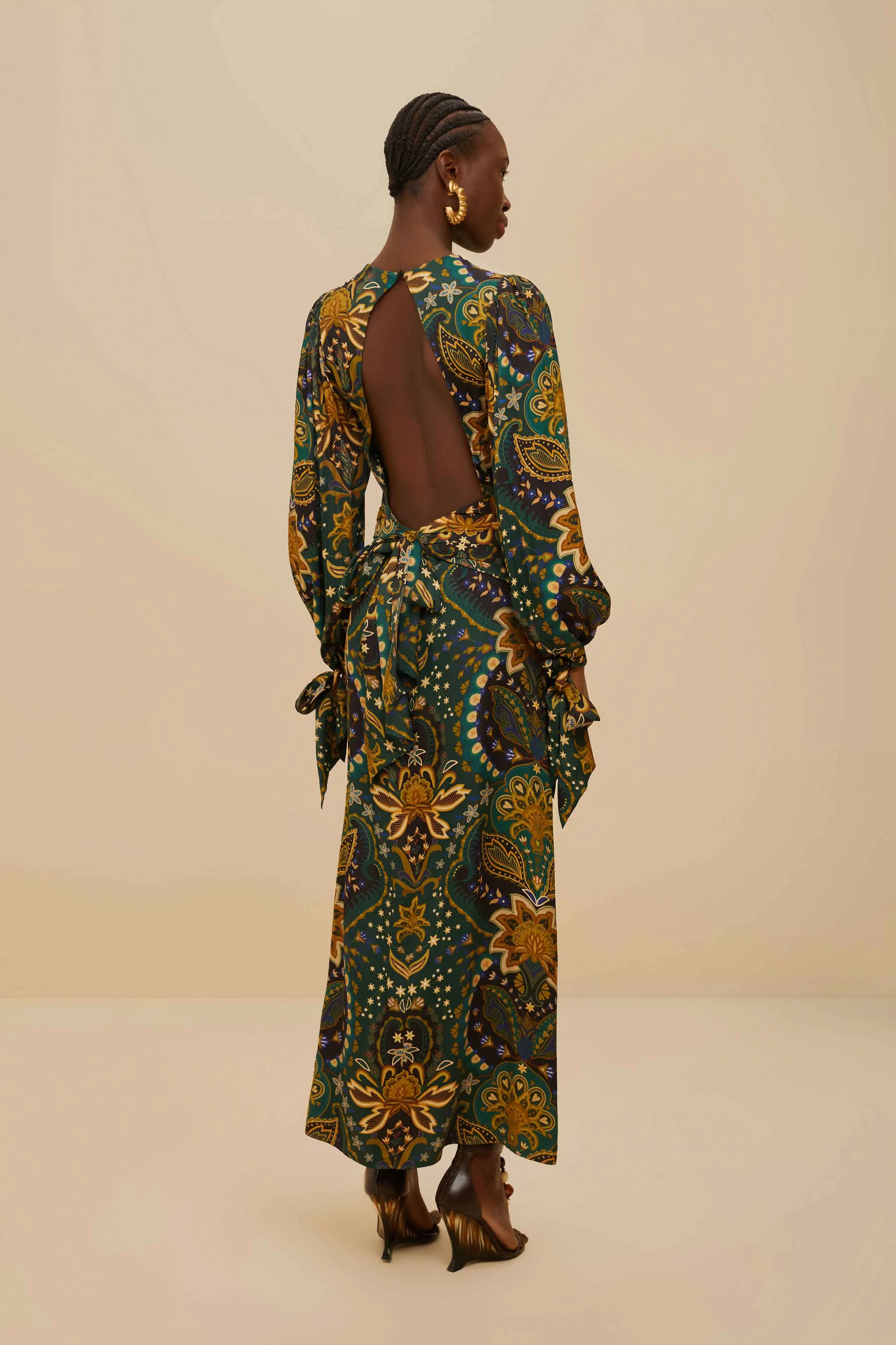 Black Jaipur LENZING? ECOVERO? Viscose Maxi Dress Sunlit Path