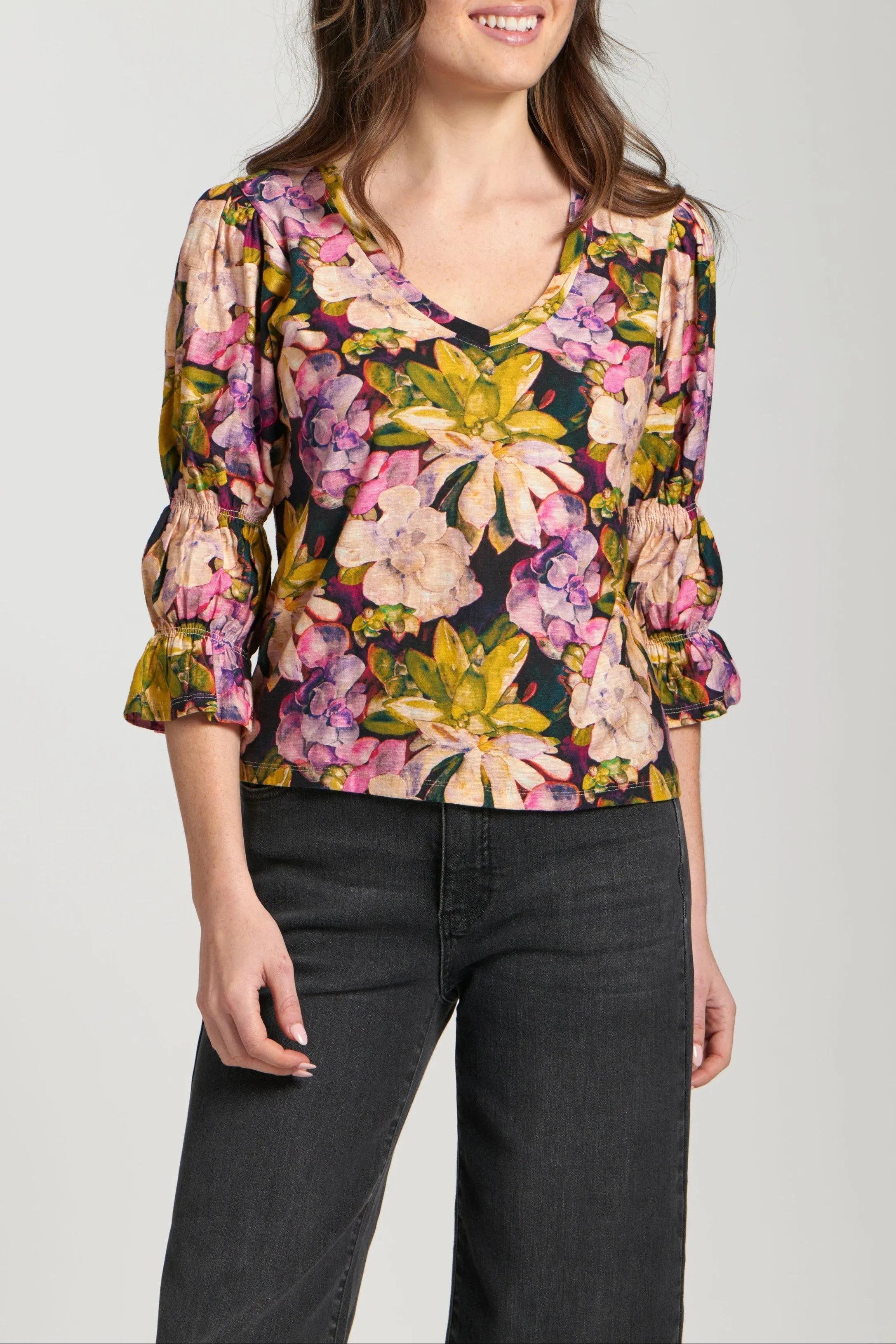 AntiFadeTechnology Velvet Soul V-Neck Tee With Renaissance Sleeve