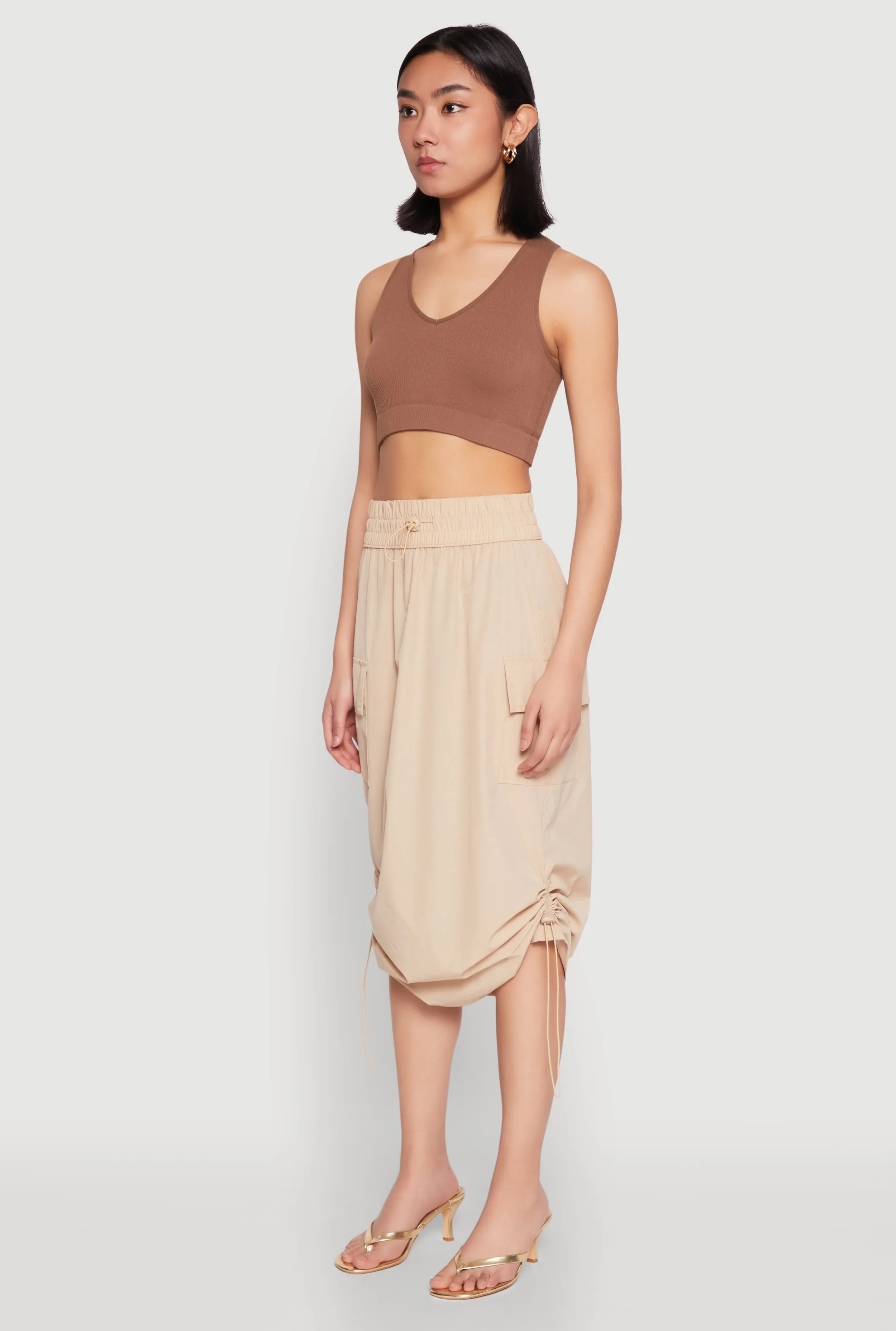 Toggle Drawstring Nylon Cargo Skirt Handmade Quality Playful Vibe
