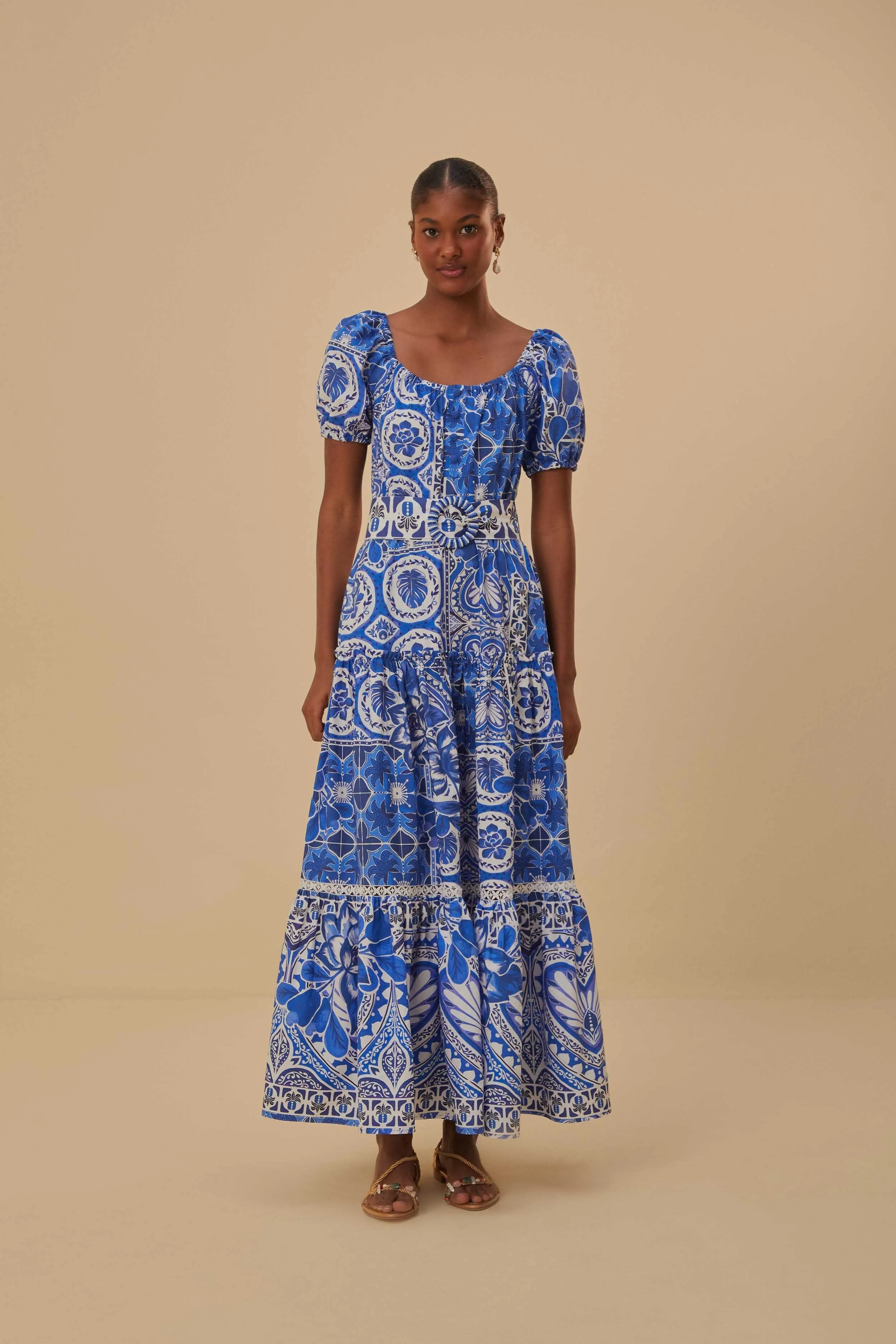 Dune Path Opal Glow Blue Tile Dream Maxi Dress