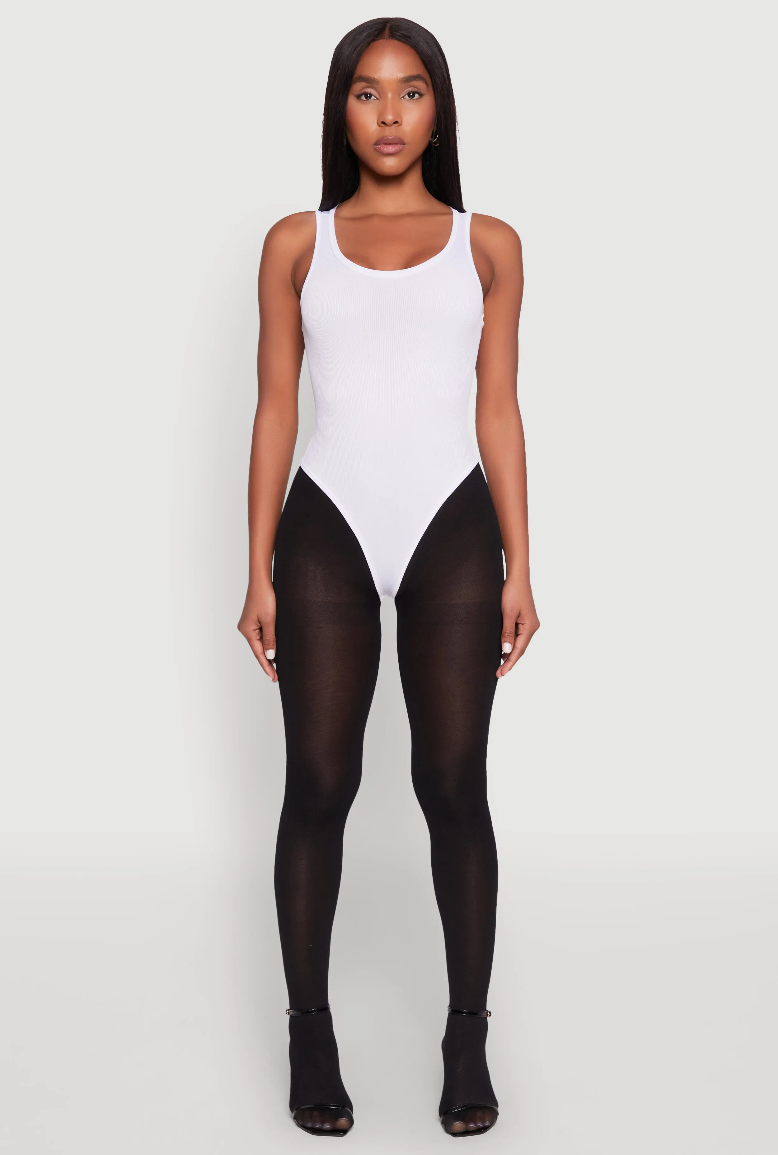 Urban Natural Training Picnic Daisy Basic Ribbed Knit Tank Bodysuit