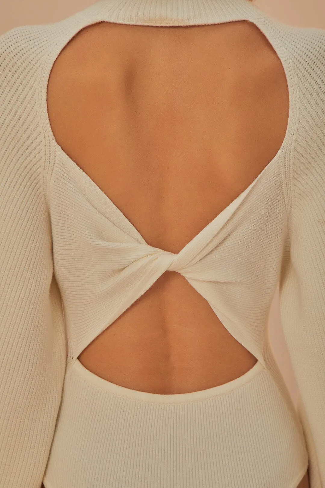 Luxury Beach Off-White Knit Bodysuit