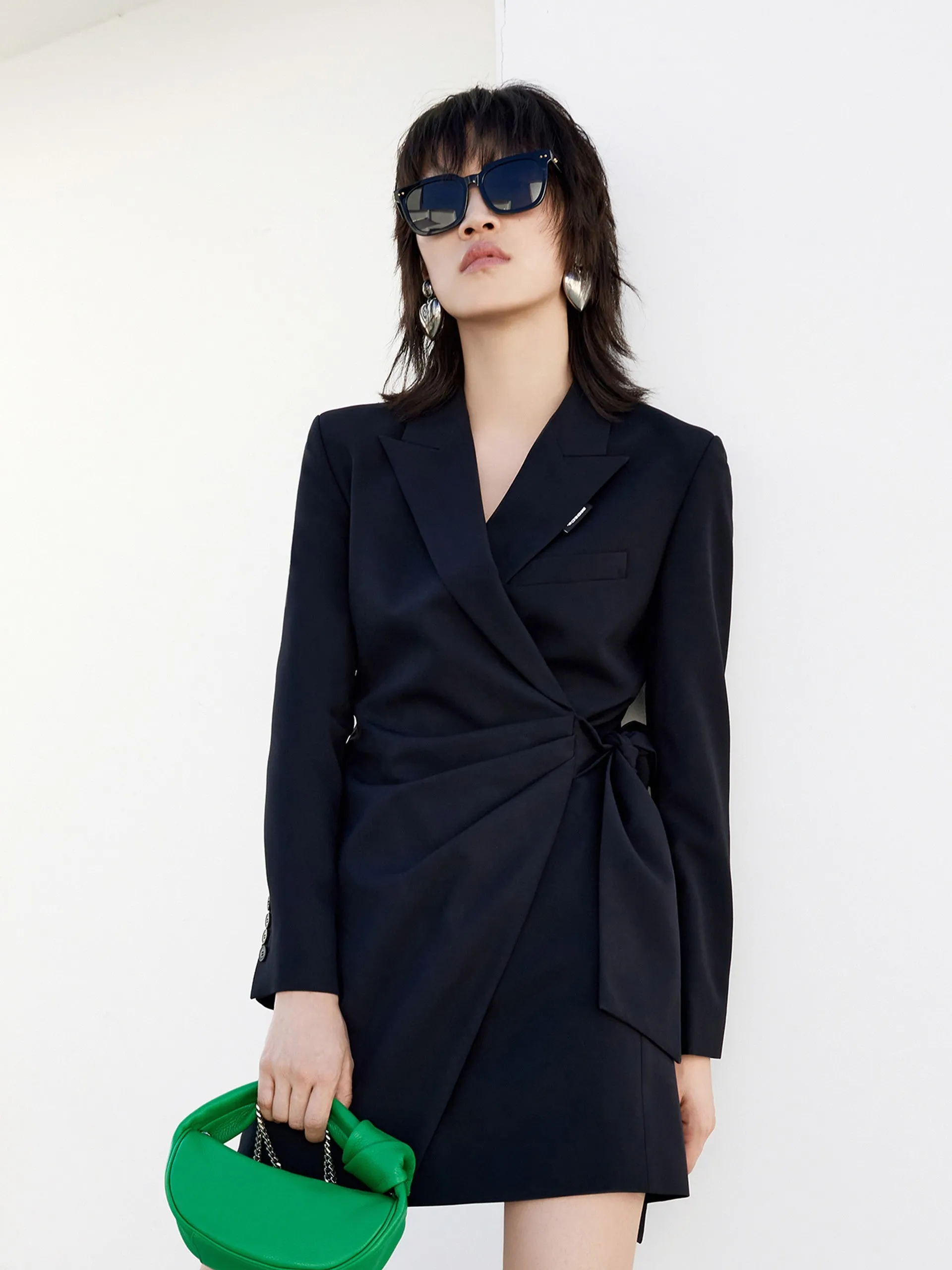 Slim Fit Wrap Bow Blazer Dress Light Edge Sleek Fashion