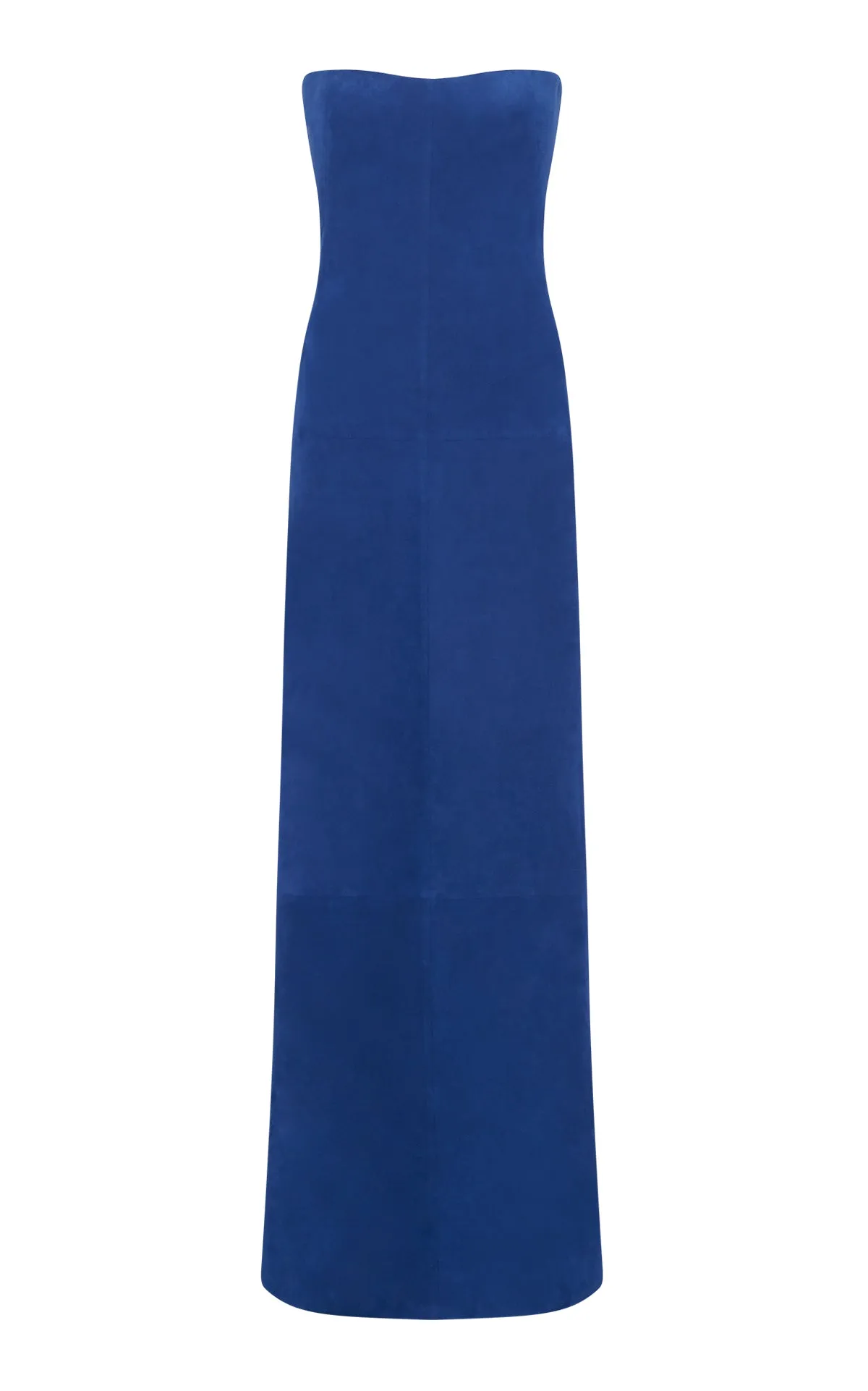 Ivara Strapless Maxi Dress in Cobalt Suede Vital Core Quiet Charm
