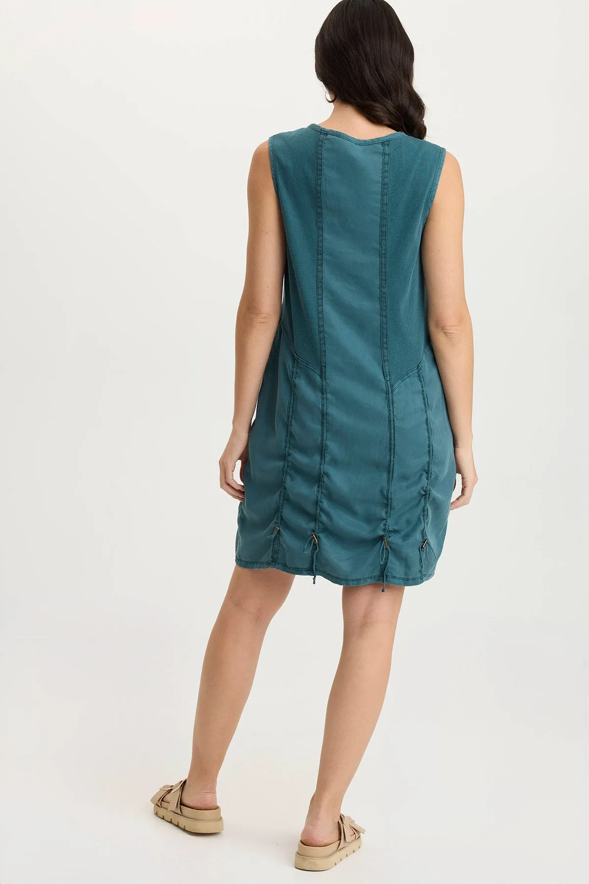 Karima Twill Corded Cinch Tank Dress Zen Glow FlexSeamTechnology