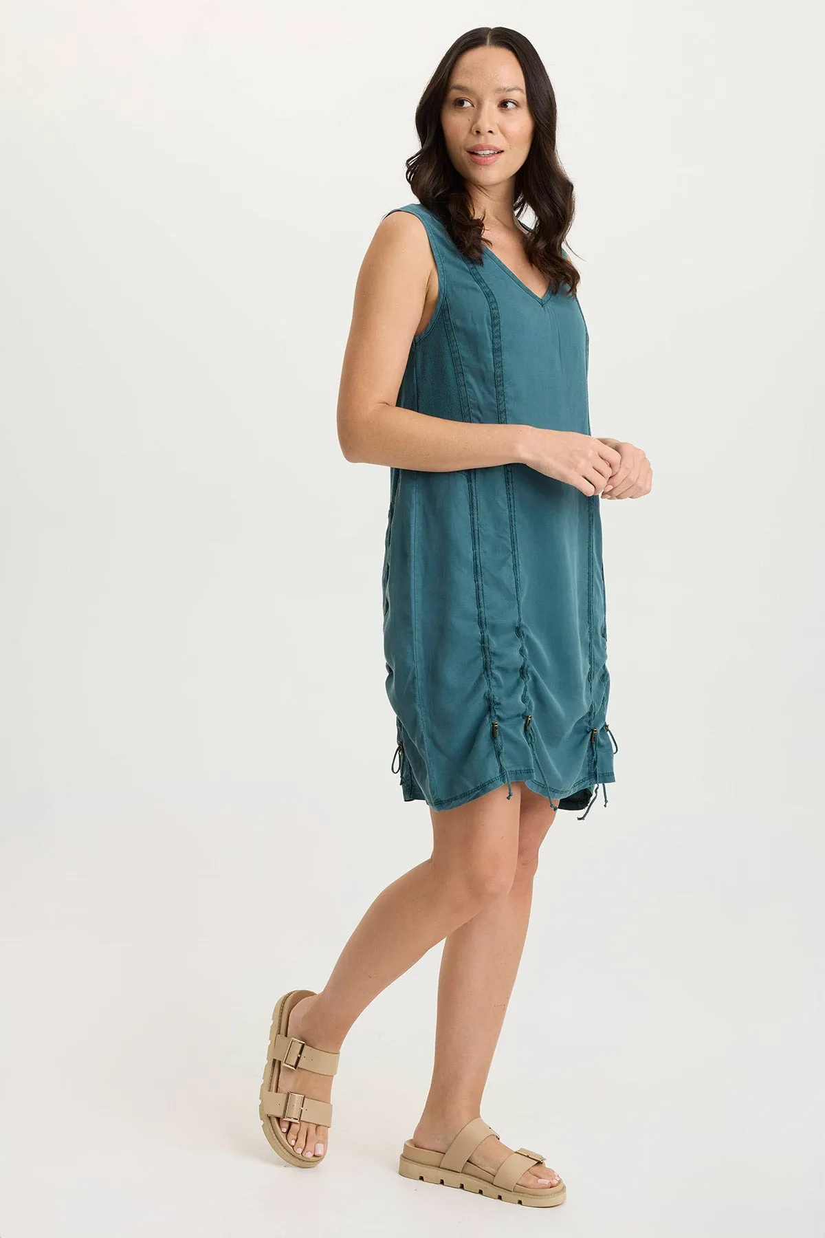 Karima Twill Corded Cinch Tank Dress Bead Soul Future Edge
