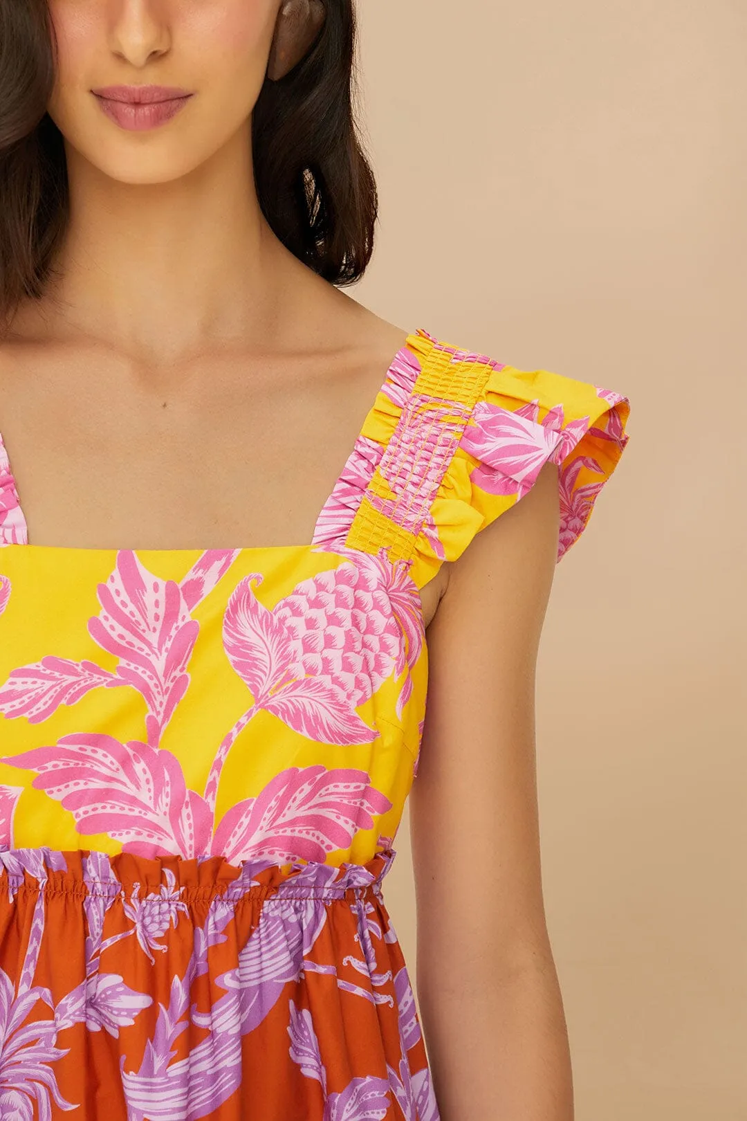 Mixed Tropical Swing Mini Dress Fashion Forward