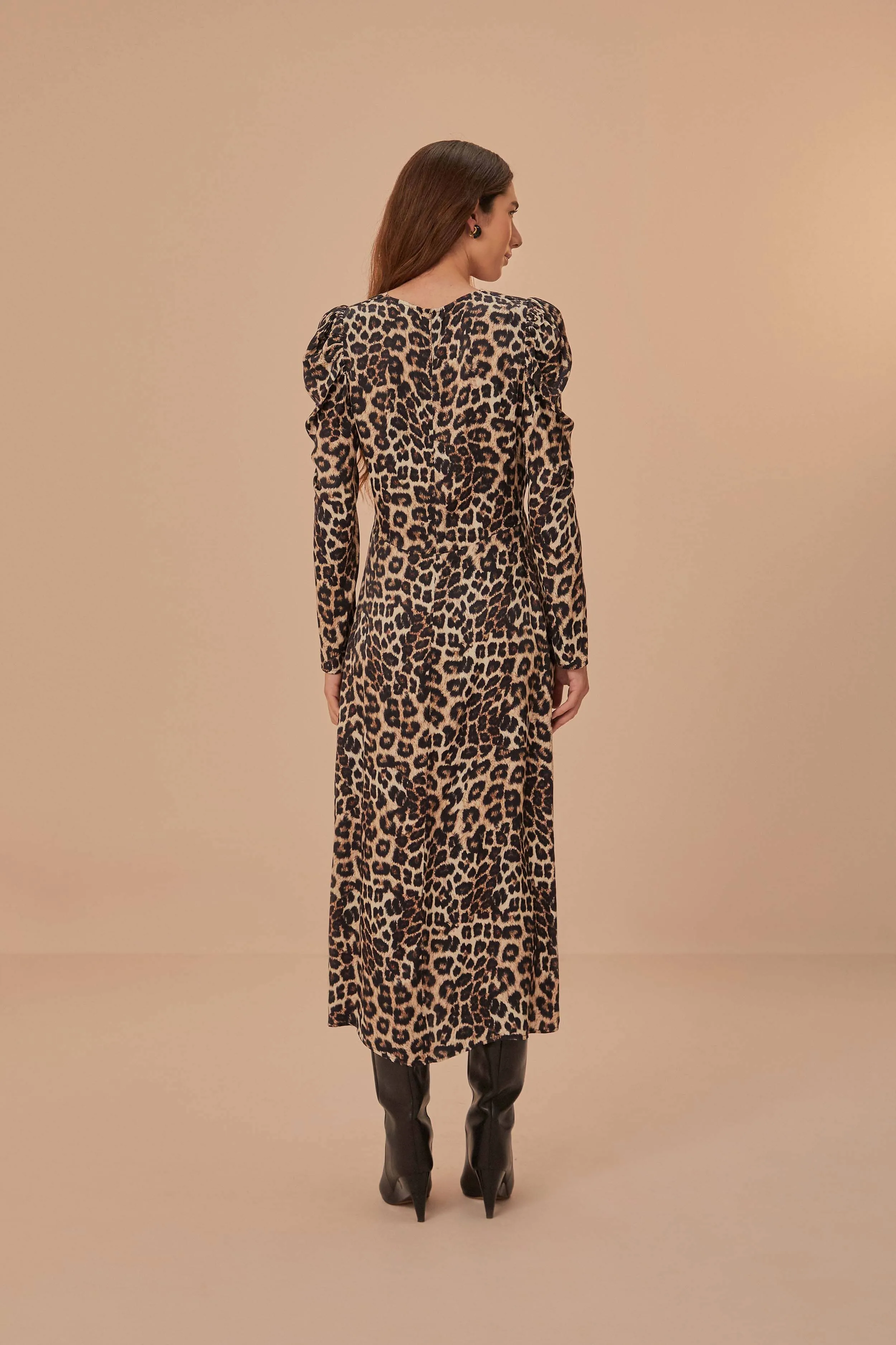 Cream Natural Skin LENZING? ECOVERO? Viscose Midi Dress Weekend Wear