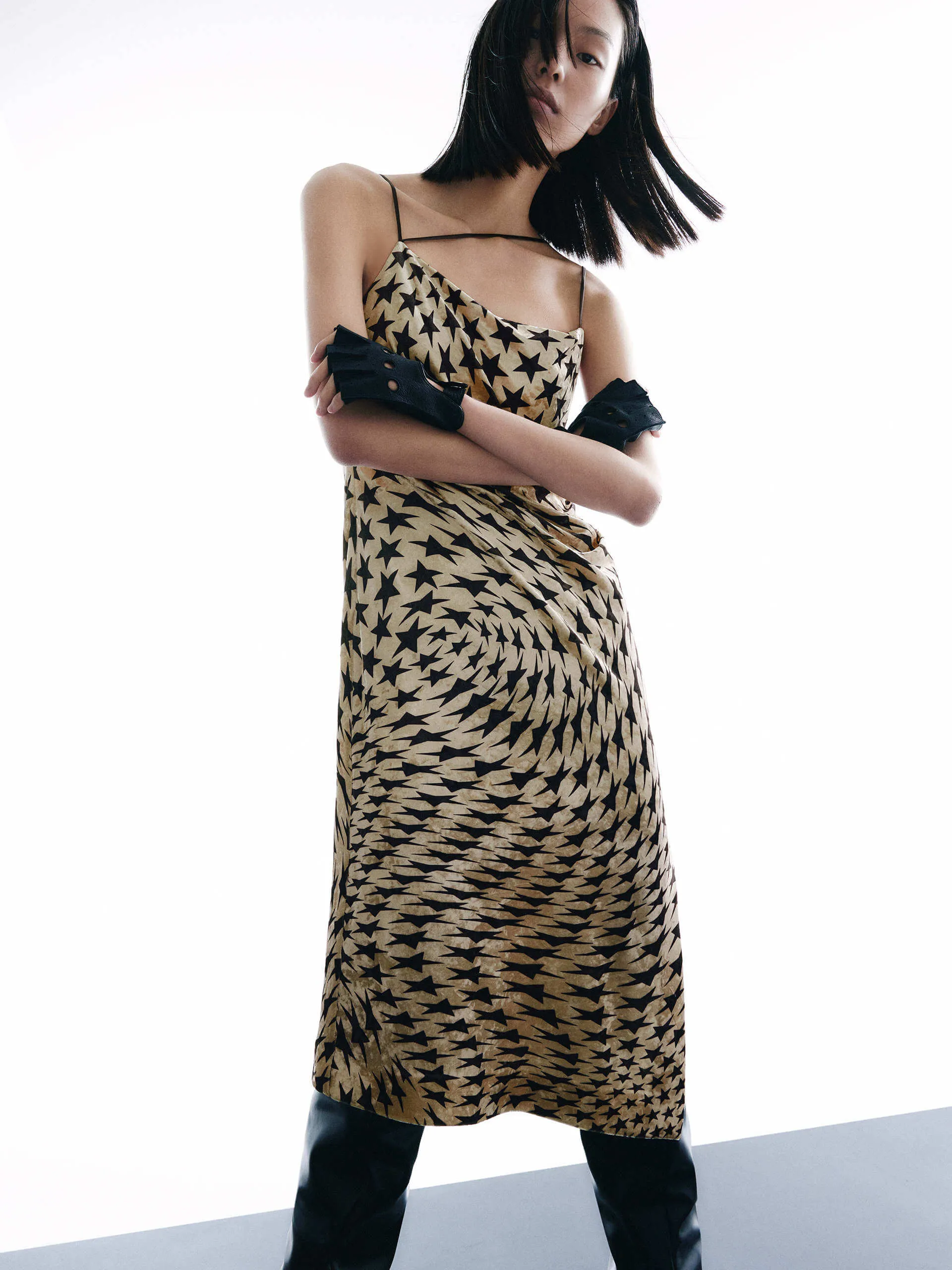 Feminine Vibe Brunch Ready Star Pattern Cami Dress