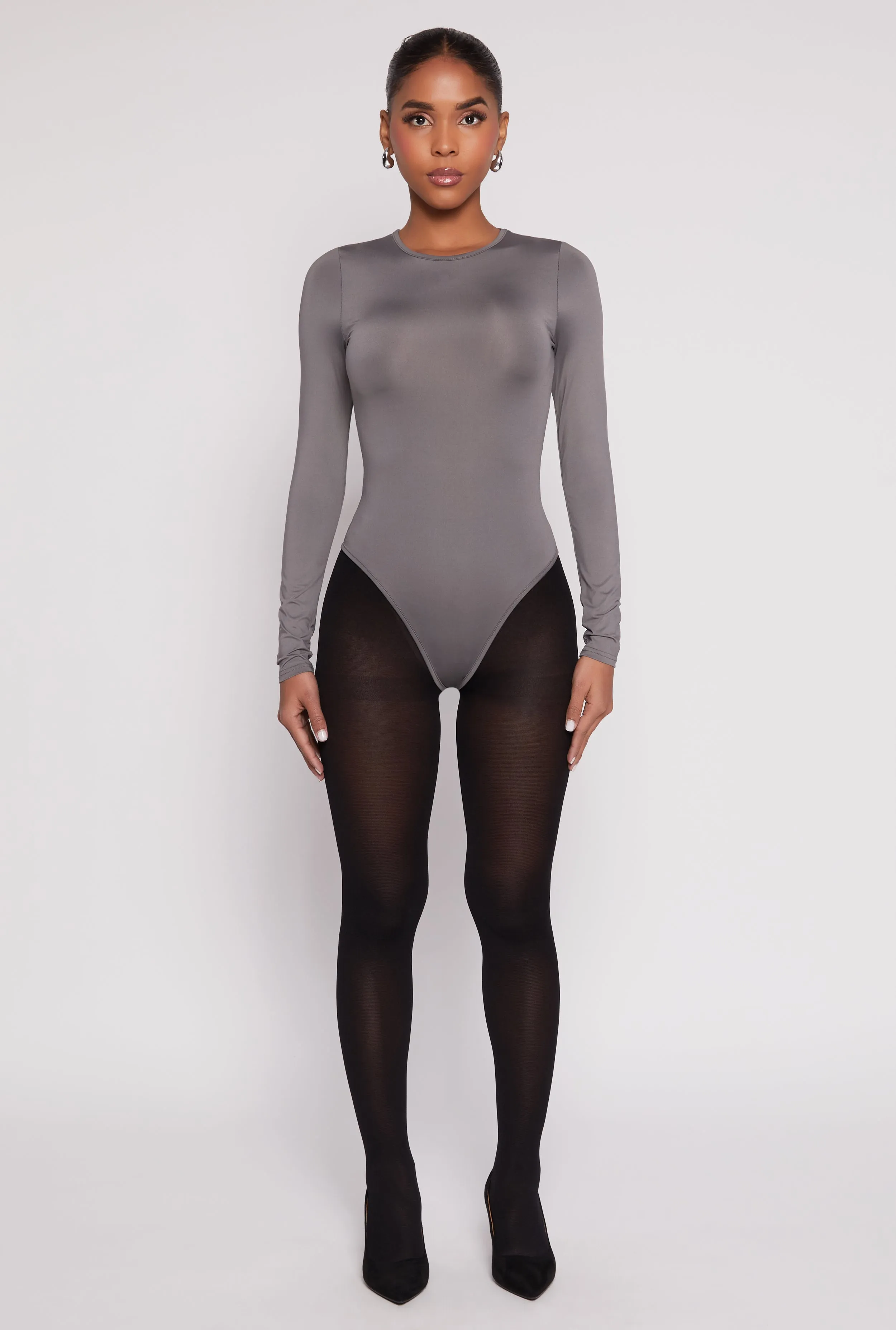 Gym Work Night Worker Daisy Crew Neck Long Sleeve Bodysuit