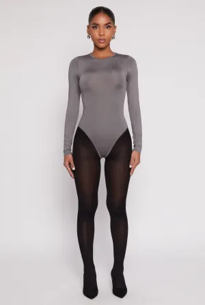 Gym Work Night Worker Daisy Crew Neck Long Sleeve Bodysuit