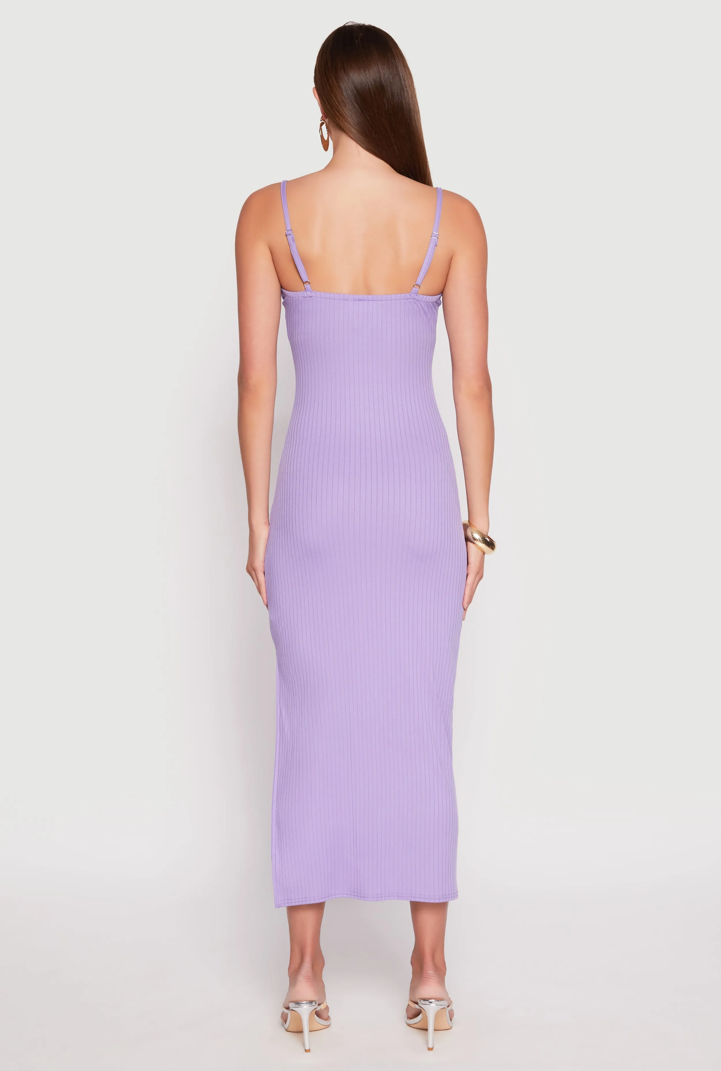 Street Glow Tiered Skirt Ribbed Knit Side Slit Maxi Dress