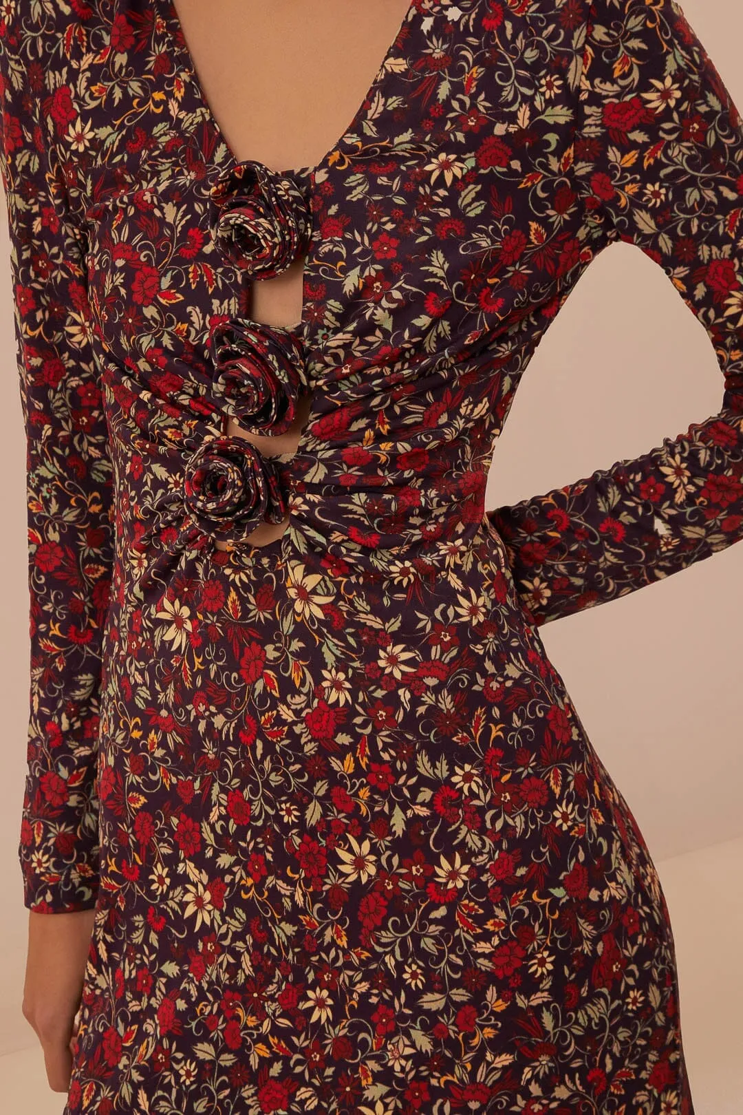 Comfortable evening wear Flower Lane Purple Chelsea Garden Flowers Knot Maxi Dress