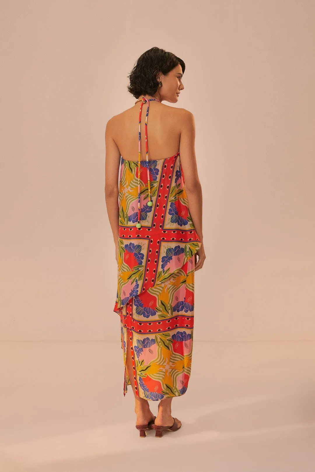 Sand Surreal Scarf Sleeveless Maxi Dress Designed to complement every body shape this dress enhances your natural silhouette Knot Art
