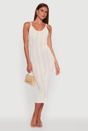 Stylish boho dress Trendy Cable Knit Sleeveless Maxi Dress