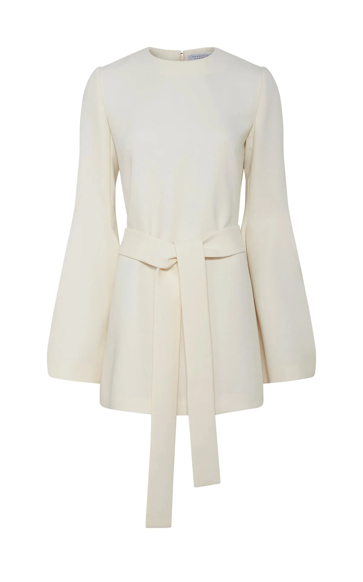 Shandon Tunic in Ivory Double Face Wool Crepe DoubleStitchReinforcement