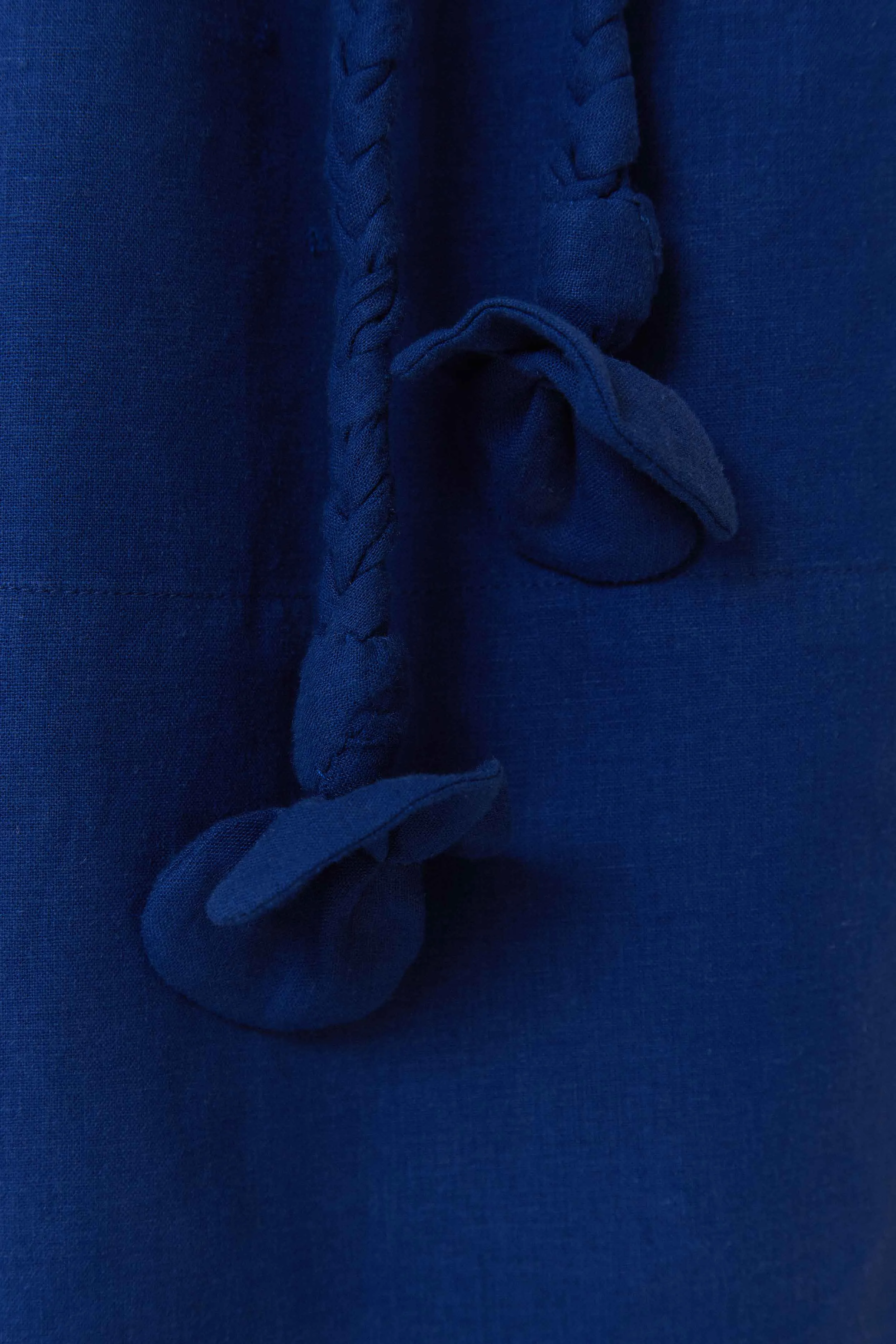Classic long dress Early Light Navy Blue One Shoulder Leaf Lenzing? Ecovero? Euroflax? Maxi Dress