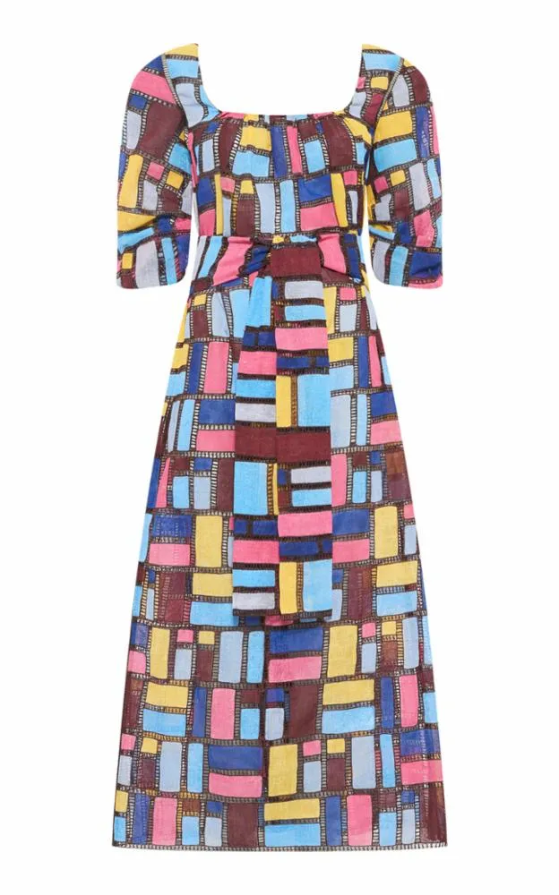 Payden Dress in Aurora Multi Printed Silk MultiPocket System
