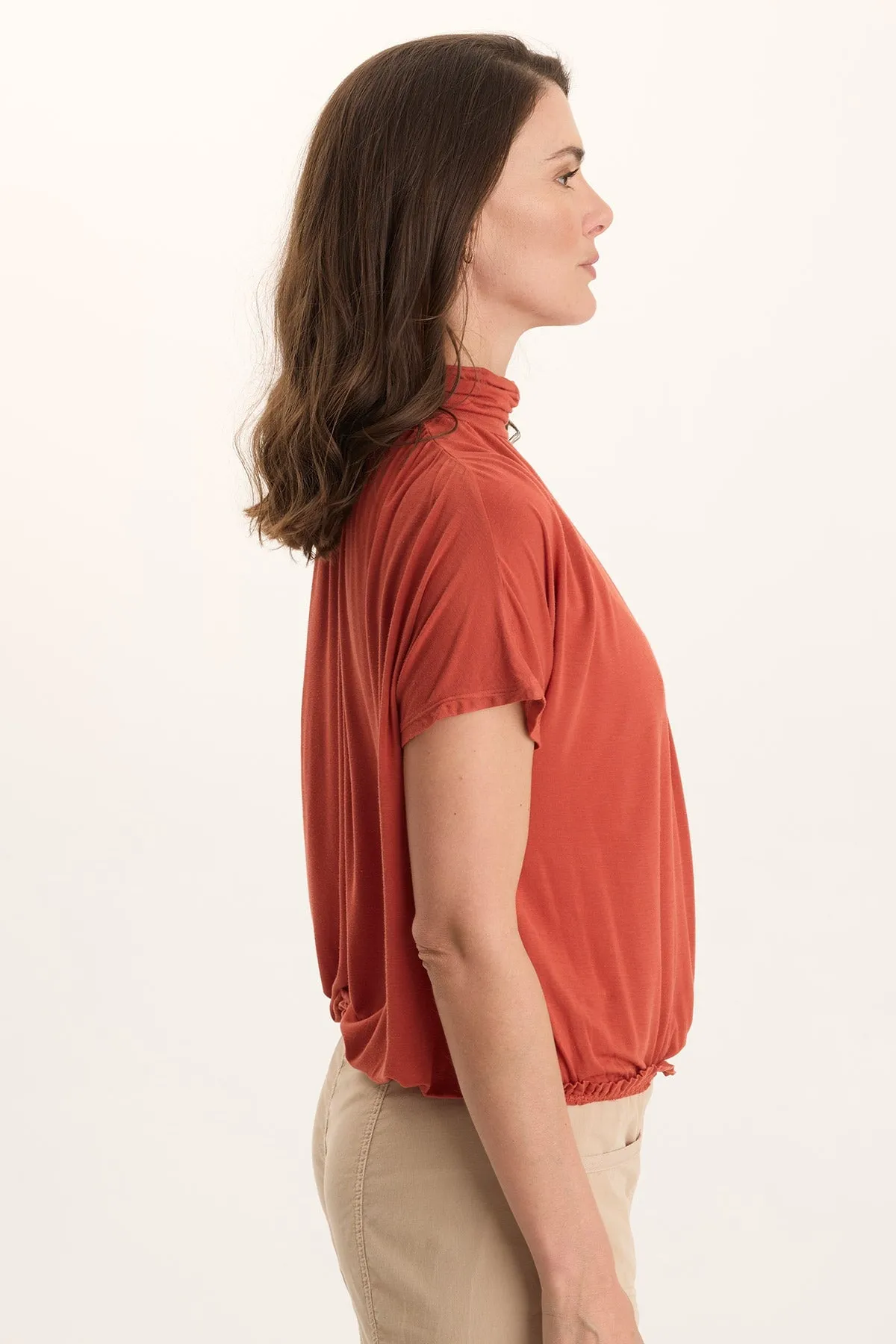 Viggo Soft Jersey Turtleneck Banded Tee ZeroWaste Production