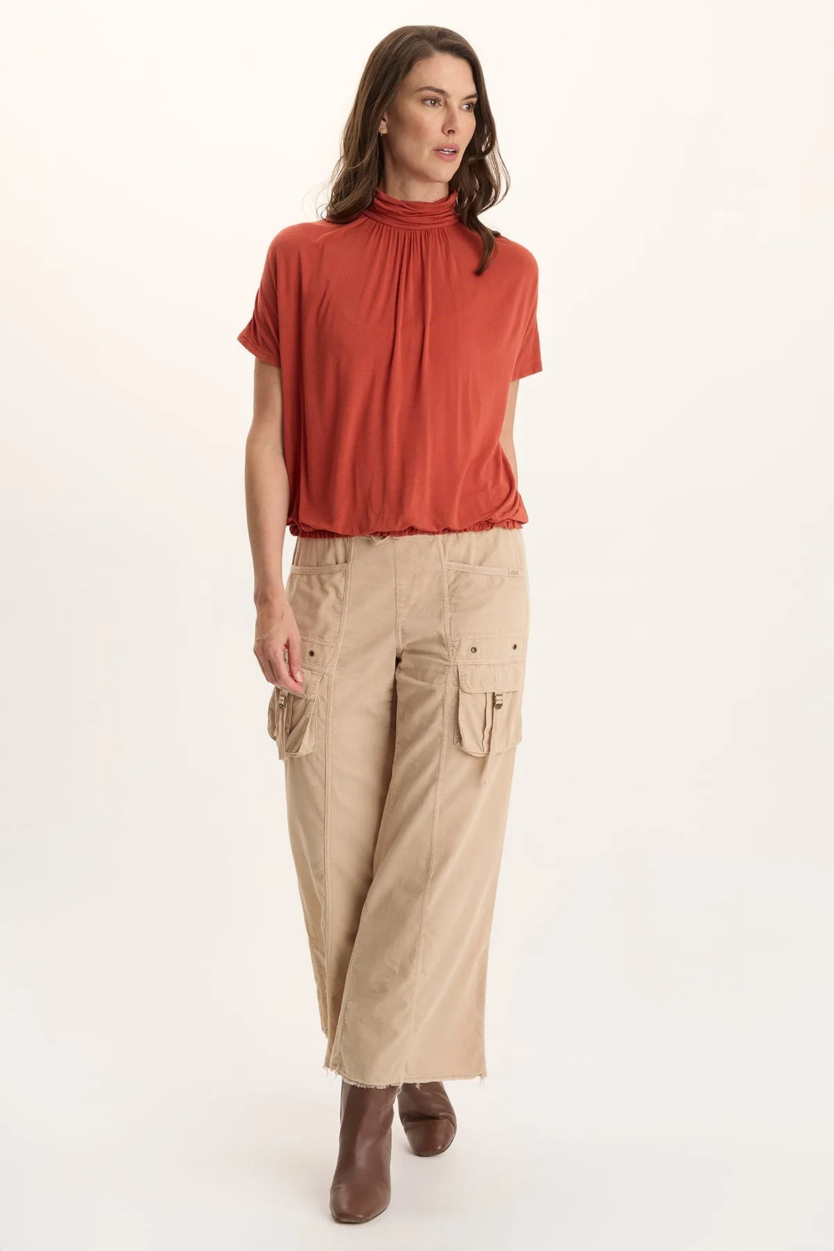 Viggo Soft Jersey Turtleneck Banded Tee SnagFree Surface