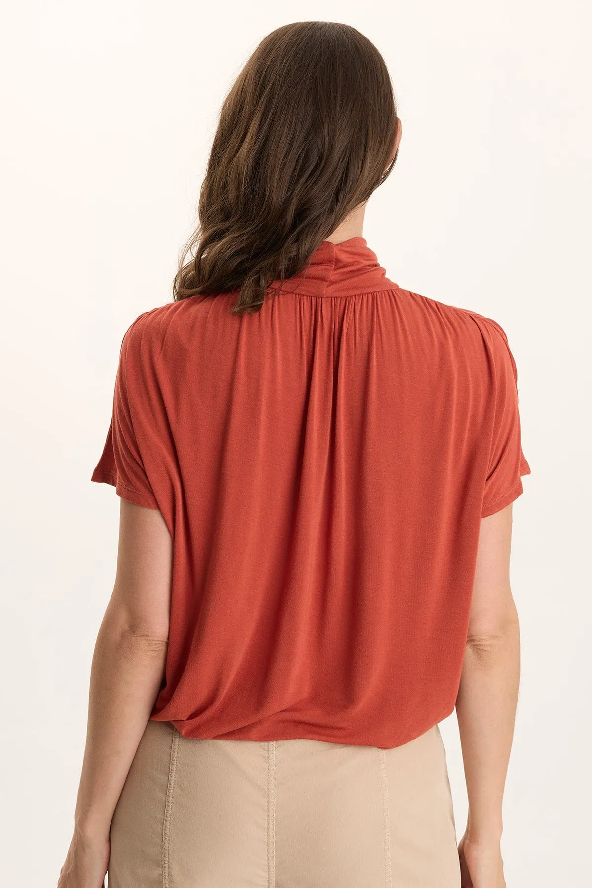 Viggo Soft Jersey Turtleneck Banded Tee Free Fit