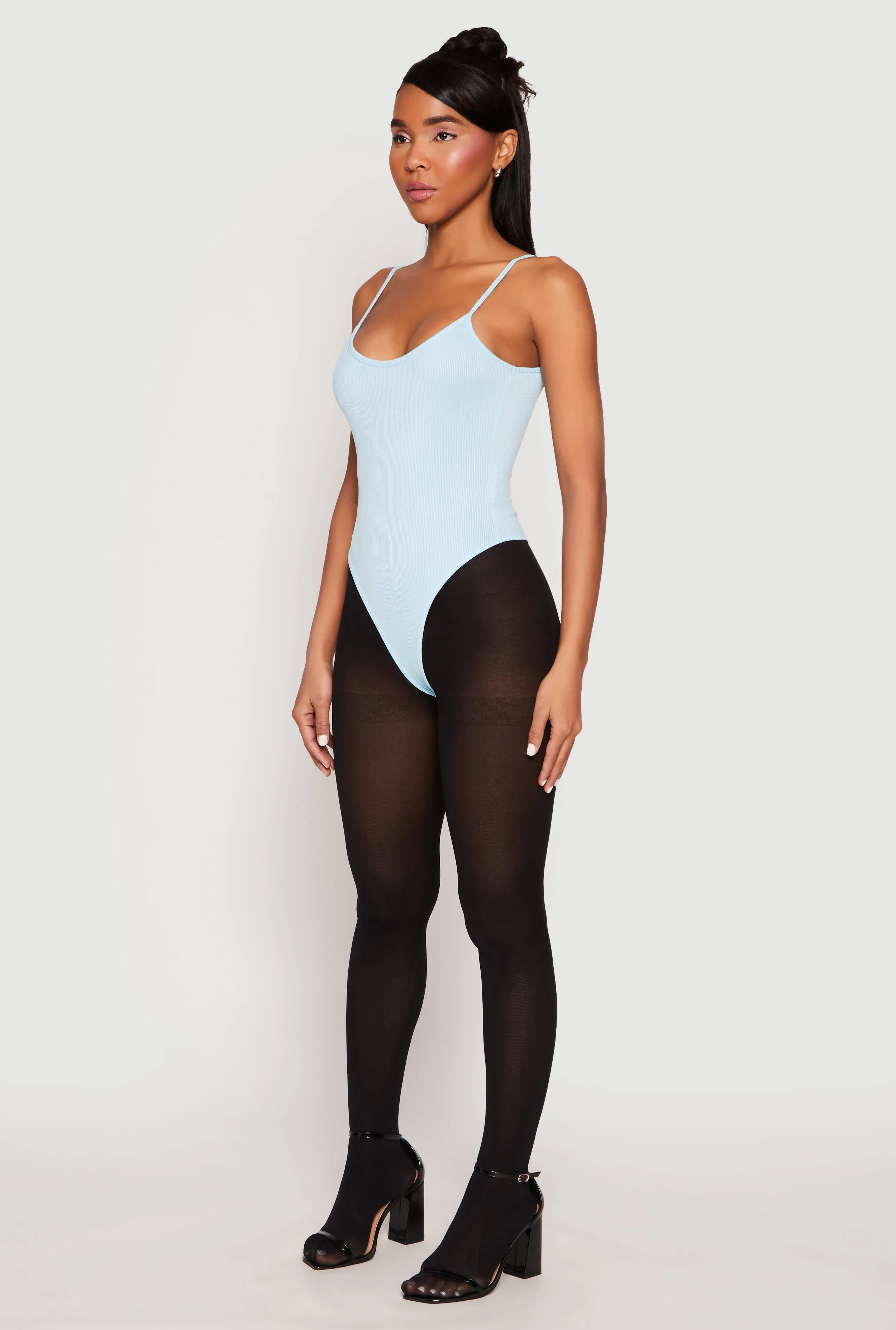 Active Teen Training Teen Daisy Rib Knit Cami Thong Bodysuit