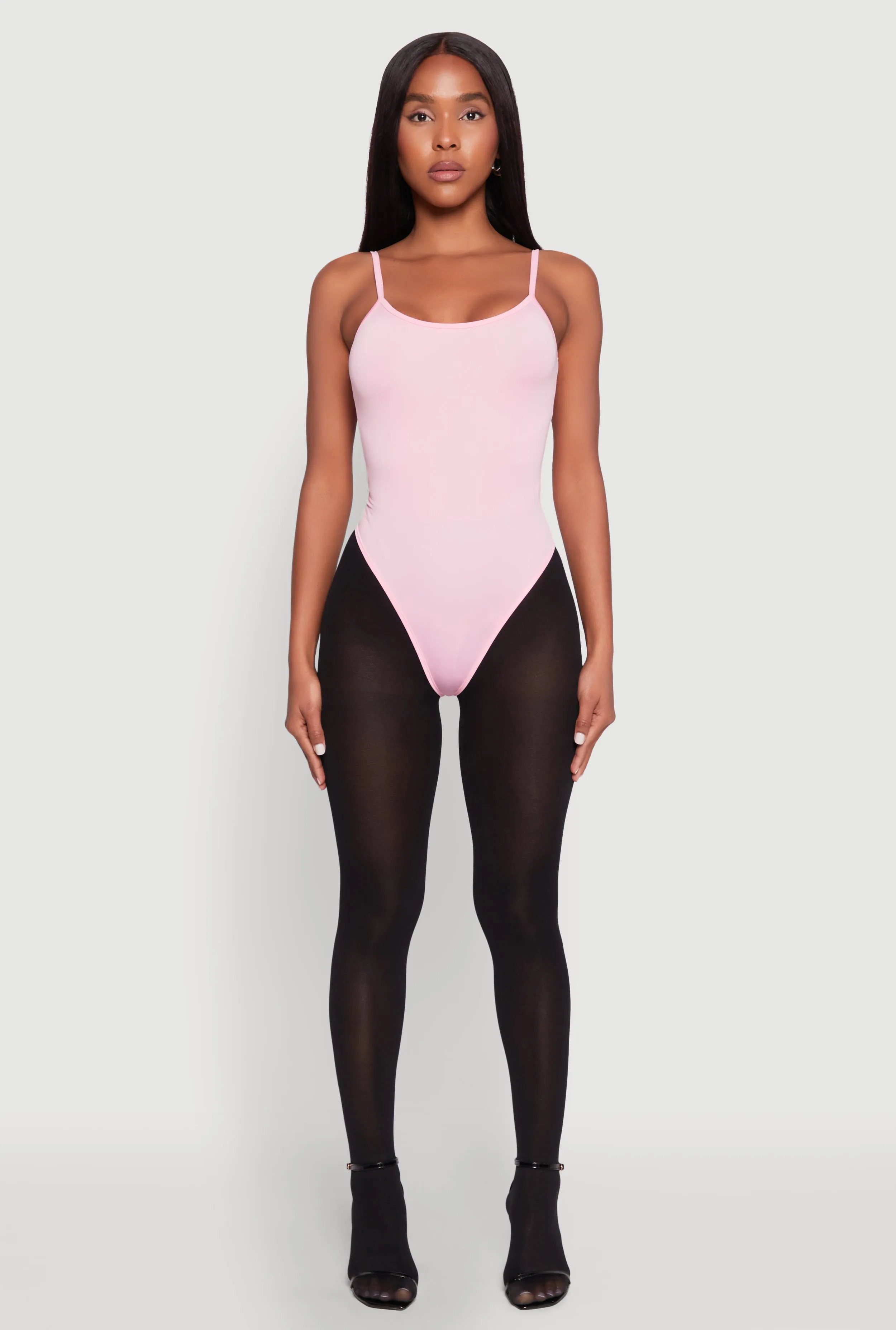 Clean Gym Comfy Elegant Daisy Scoop Neck Cami Bodysuit