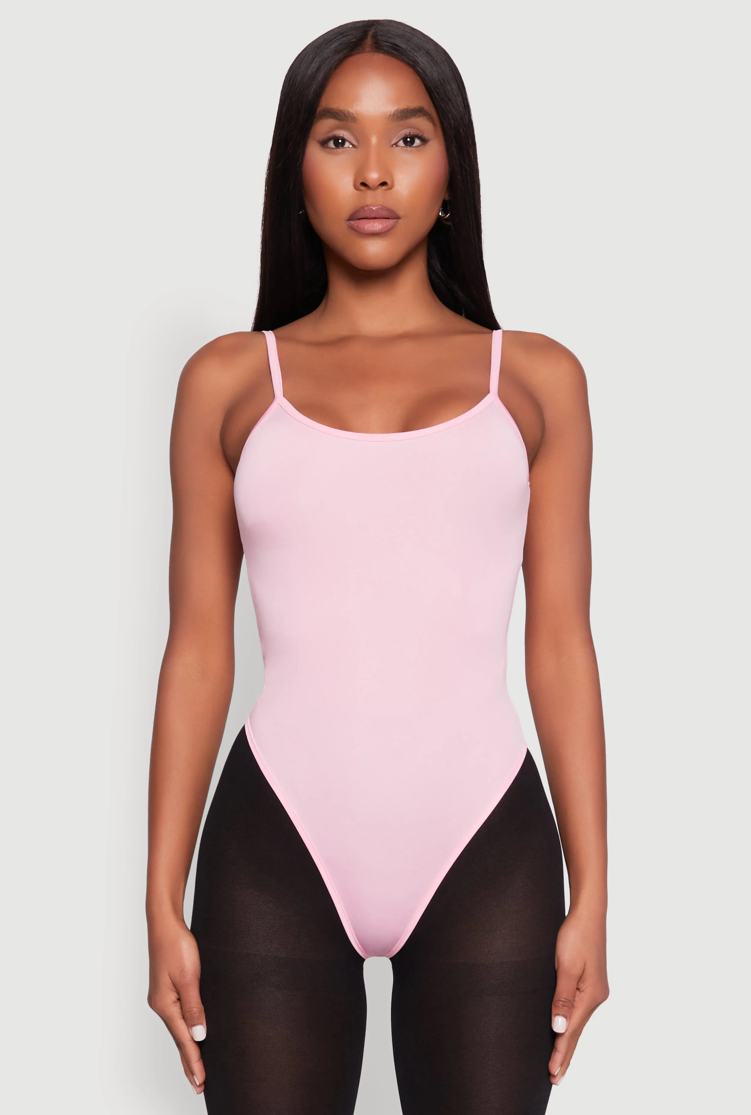 Basic Running Daisy Scoop Neck Cami Bodysuit