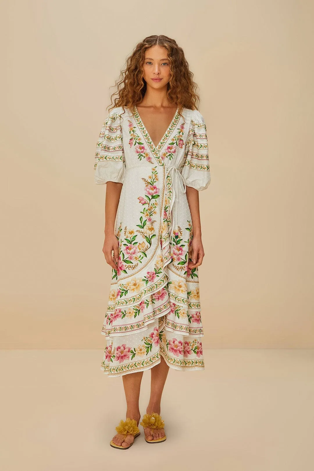 Off-White Palm Dream Wrap Midi Dress Smart Outfit