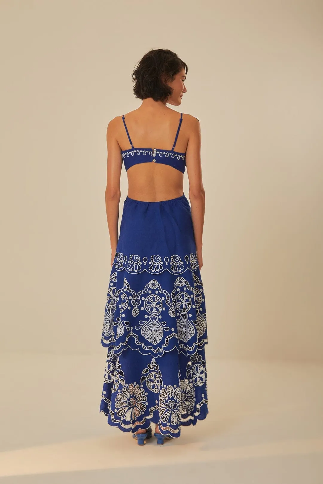 Blue Flower Richelieu Euroflax? Premium Linen Midi Dress Effortless chic dress