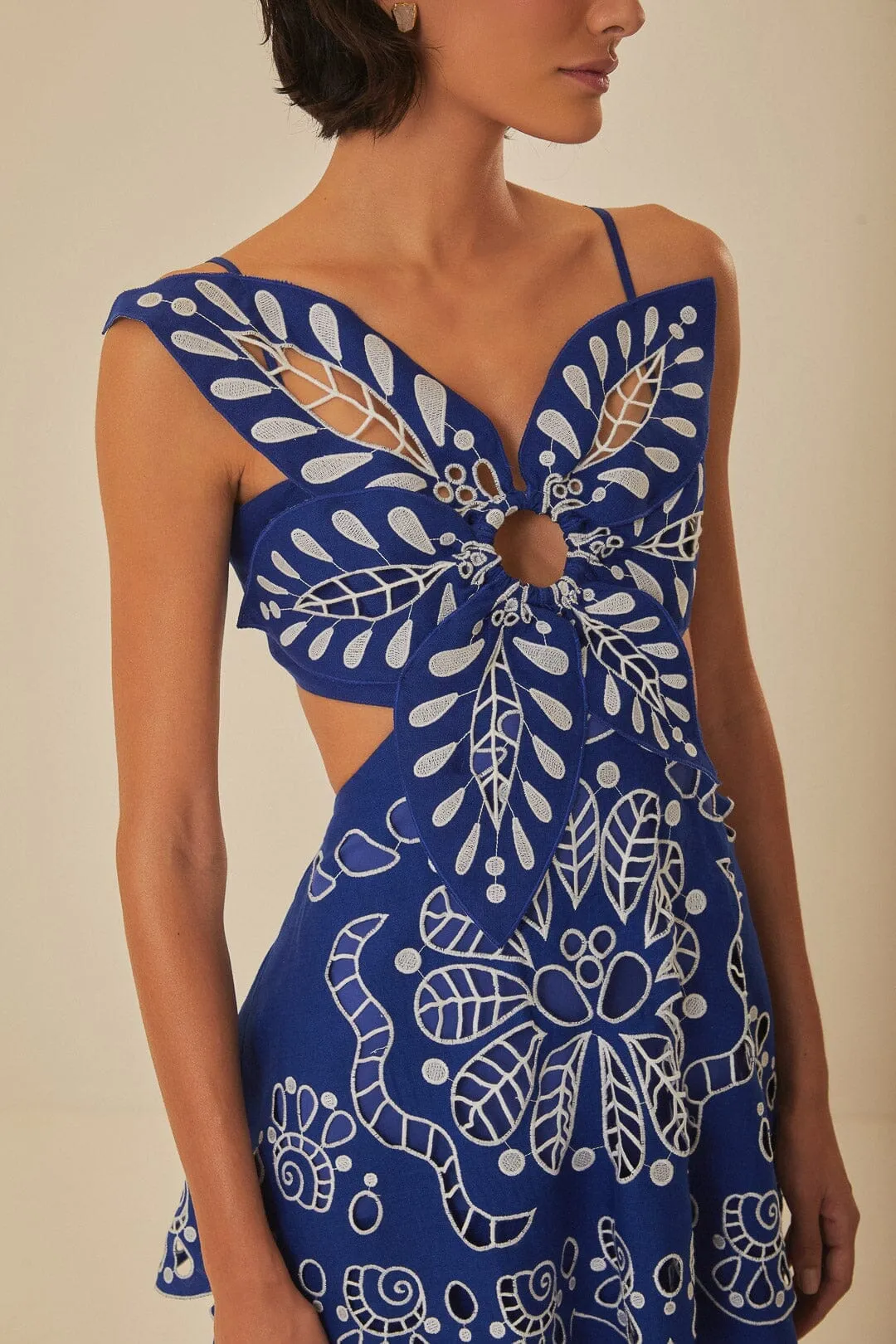 Blue Flower Richelieu Euroflax? Premium Linen Midi Dress Comfortable formal midi Star Light
