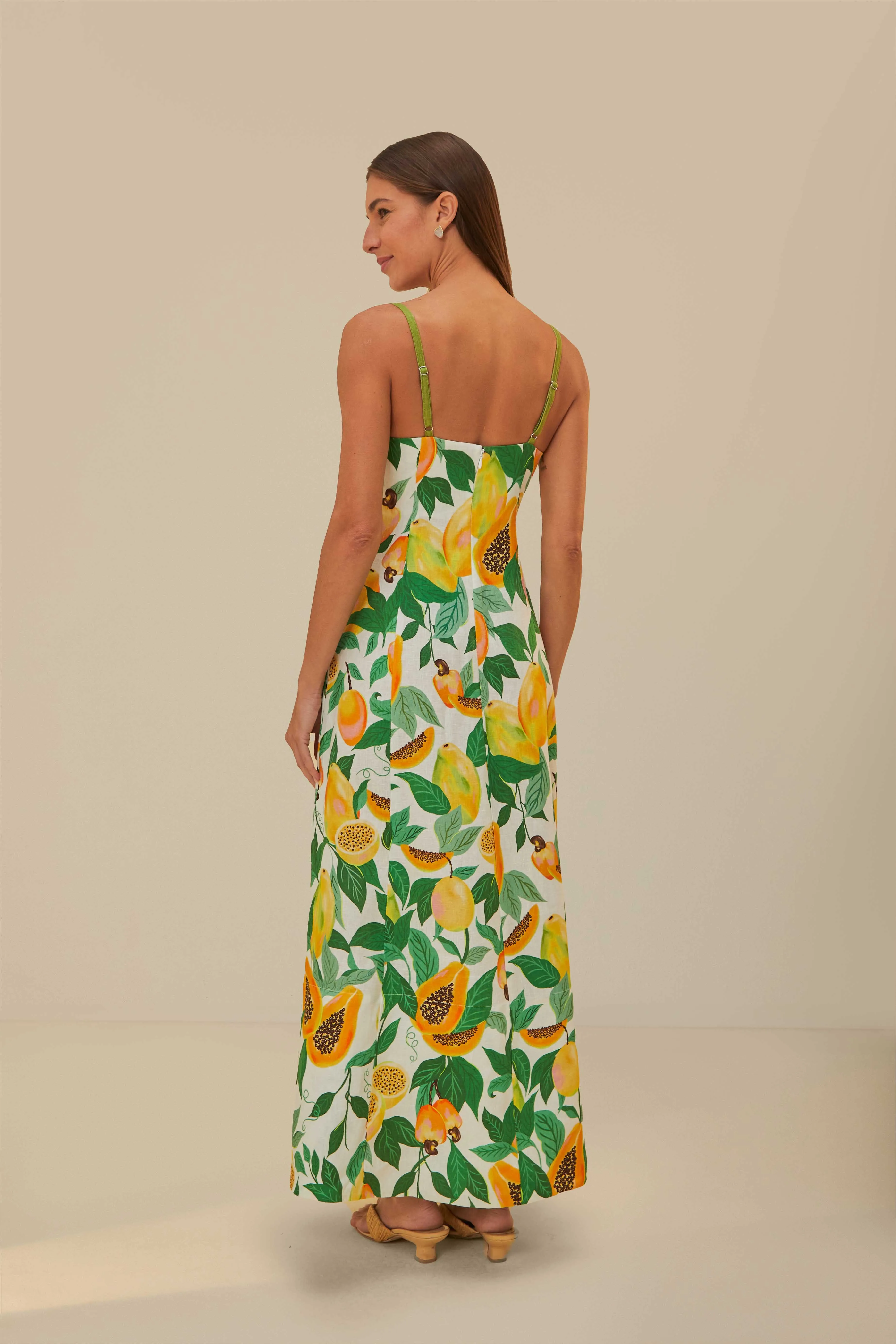 Papaya Salad Scarf Sleeveless Maxi Dress Soft draping maxi Dawn Calm