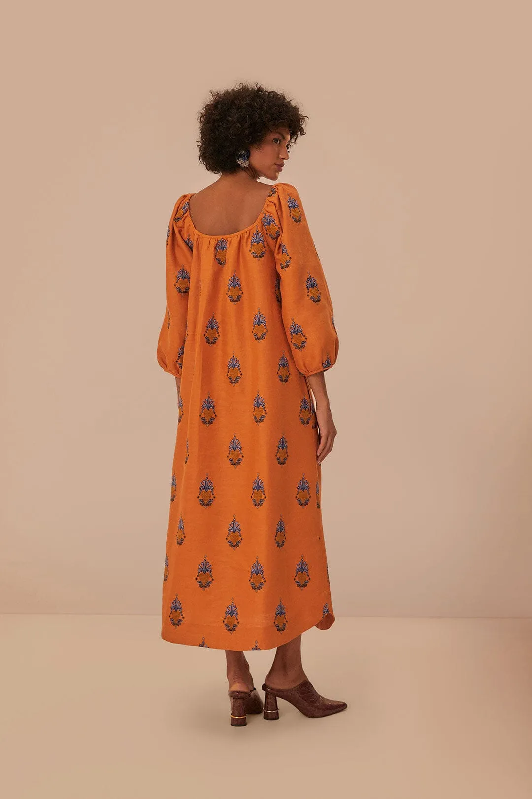 Yellow Embroidered Midi Dress Orbit Light