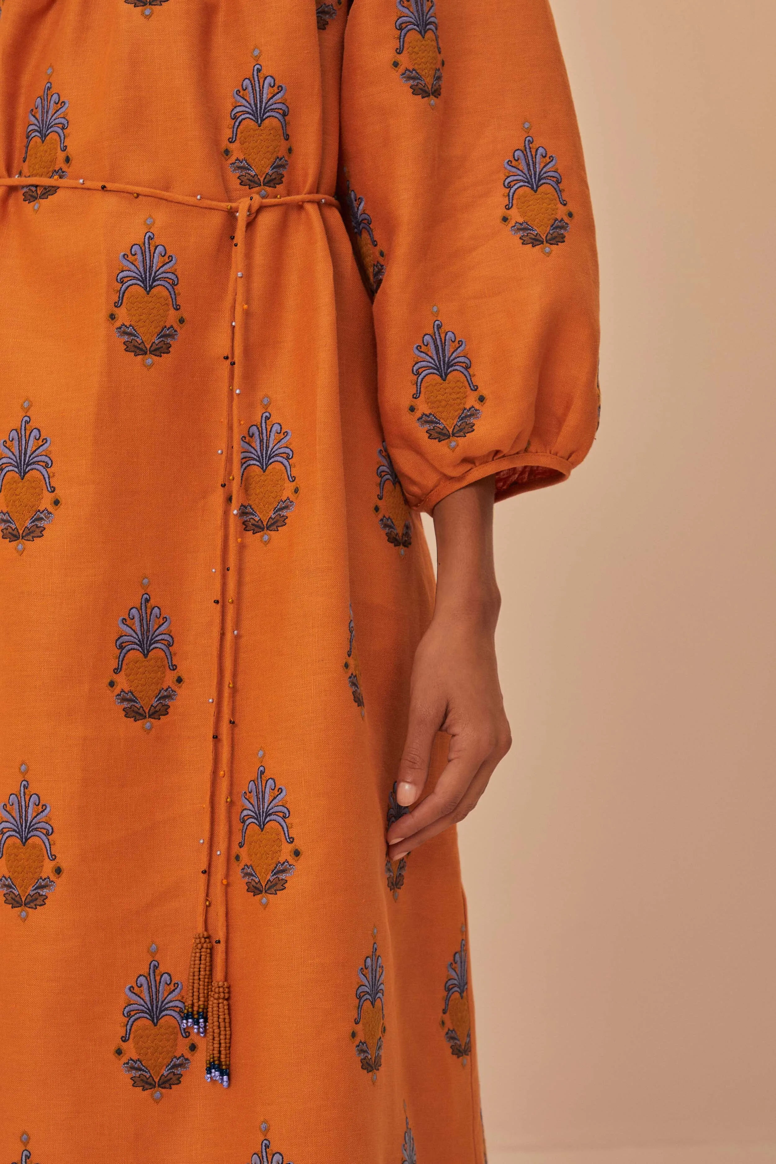 Yellow Embroidered Midi Dress Seasonal Fashion
