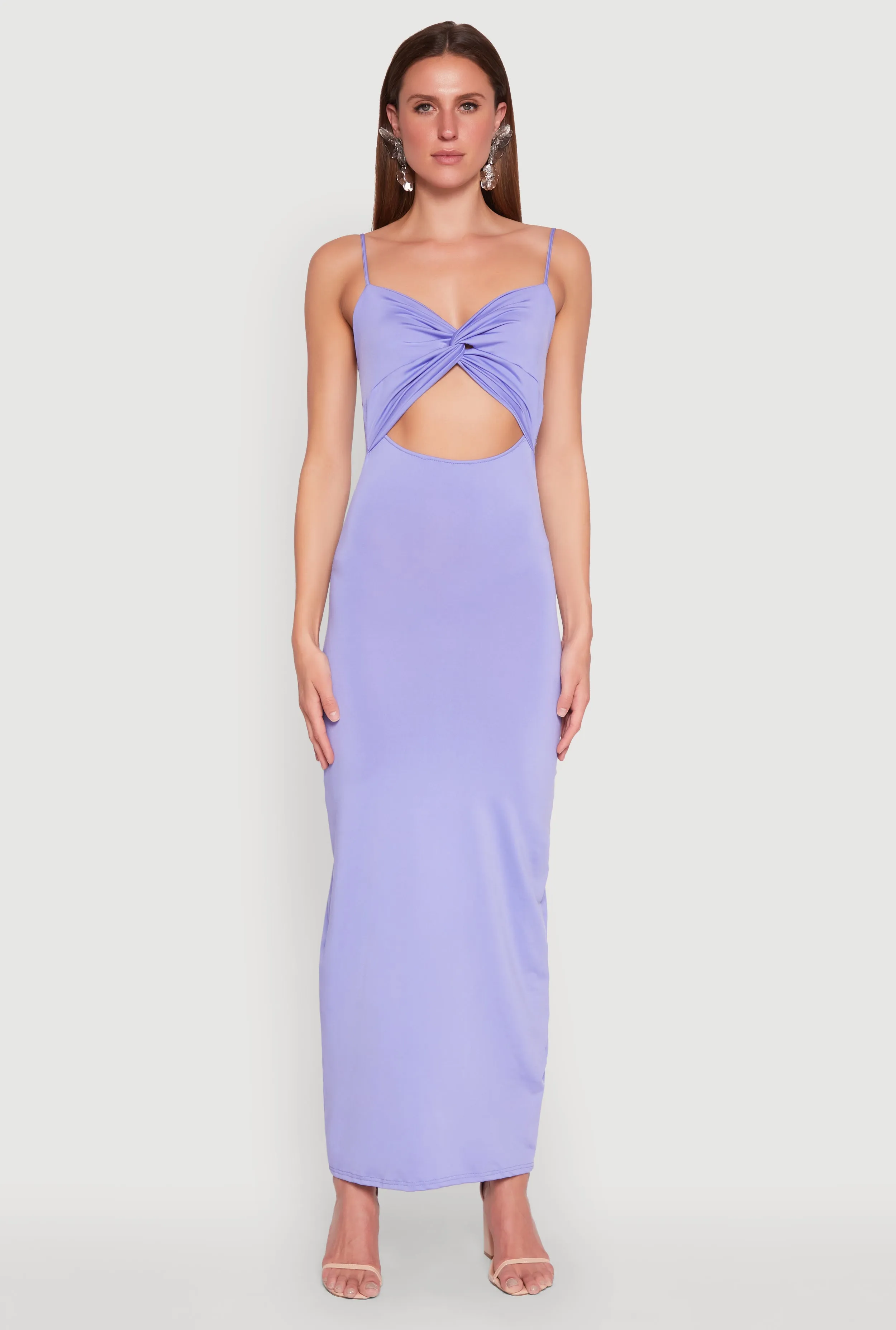 Twist Front Cut Out Maxi Dress Cross Stitch