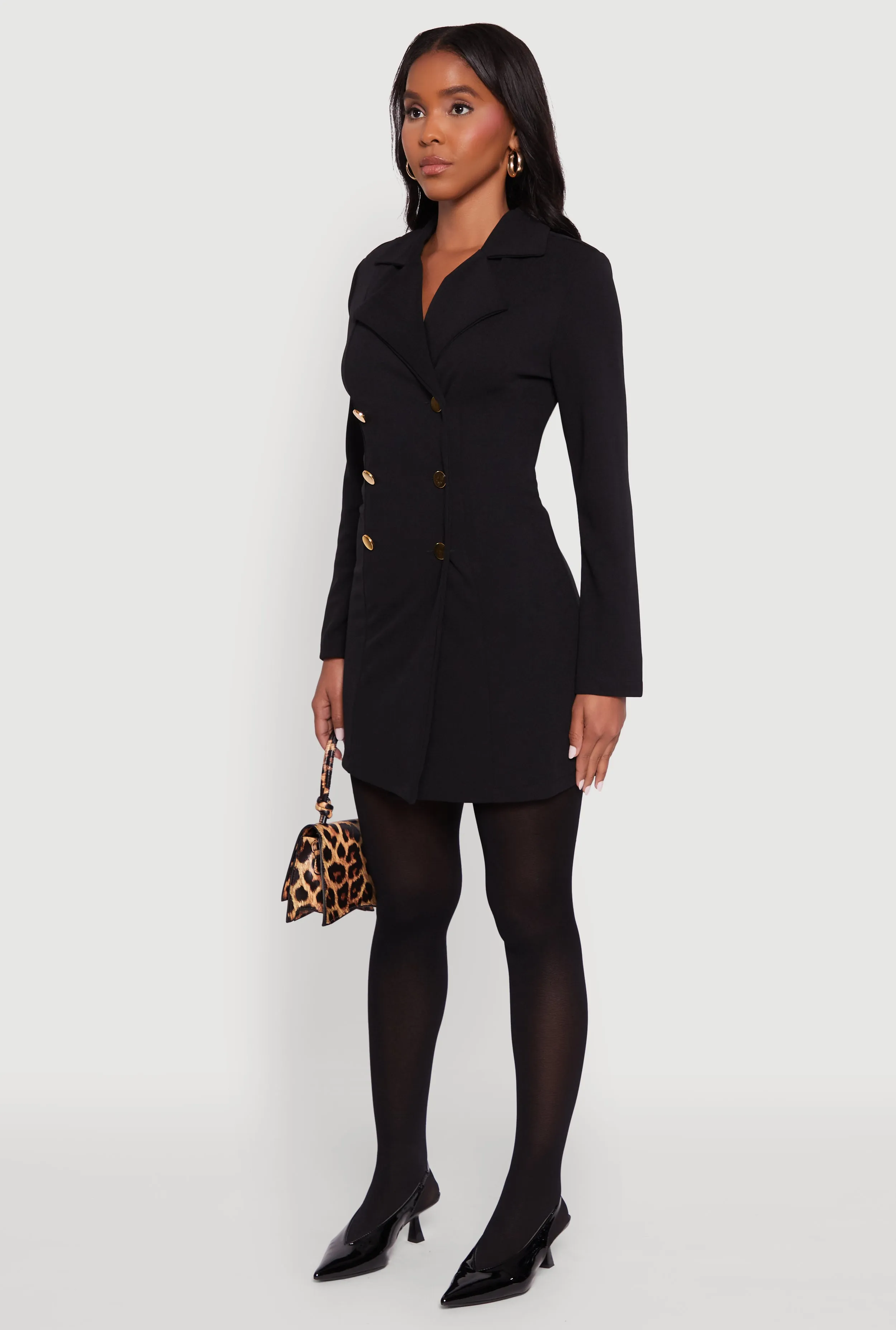 Night Rush Comfort Wear Double Breasted Captains Blazer Dress