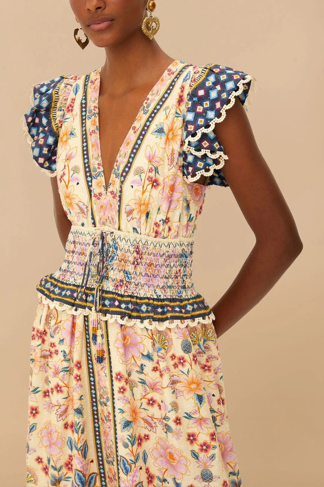 Cream Superbloom Tapestry Maxi Dress This dress offers both style and practicality ensuring you always look your best