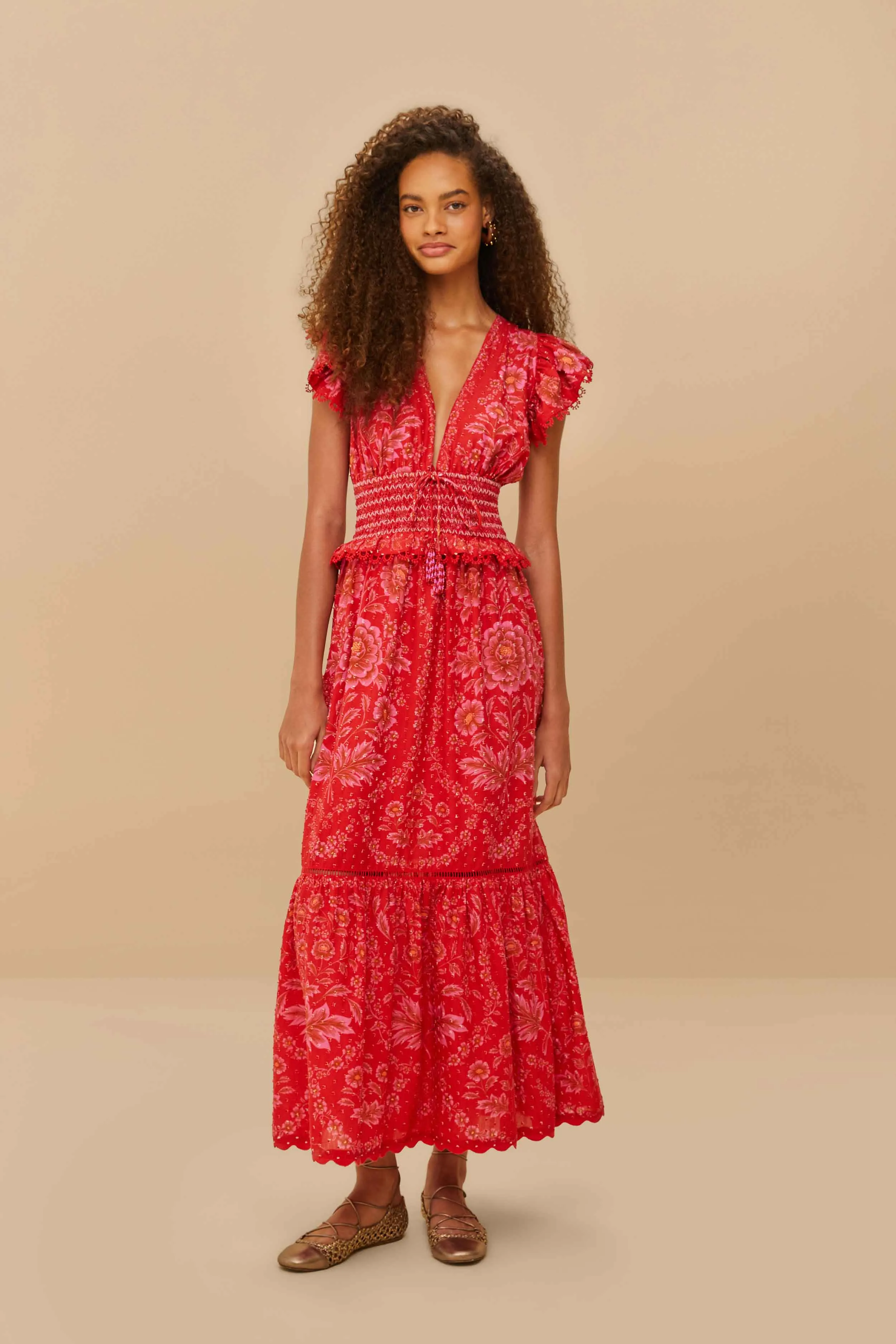 Perfect for layering or wearing on its own this dress adapts to any season Red Olivia Lace Maxi Dress