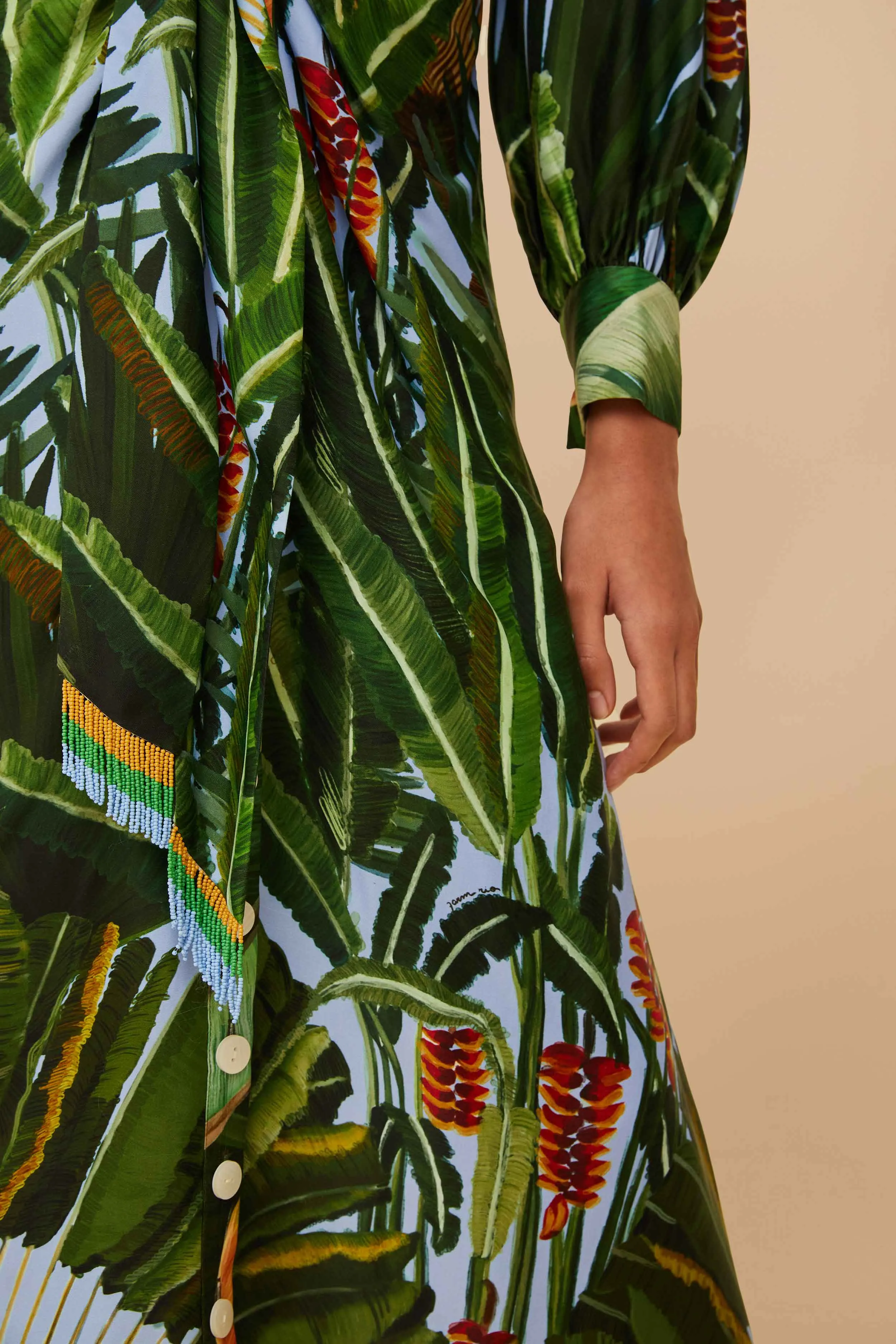 Blue Amazonia Forest LENZING? ECOVERO? Viscose Midi Dress Flattering dress for all body shapes Canyon Walk