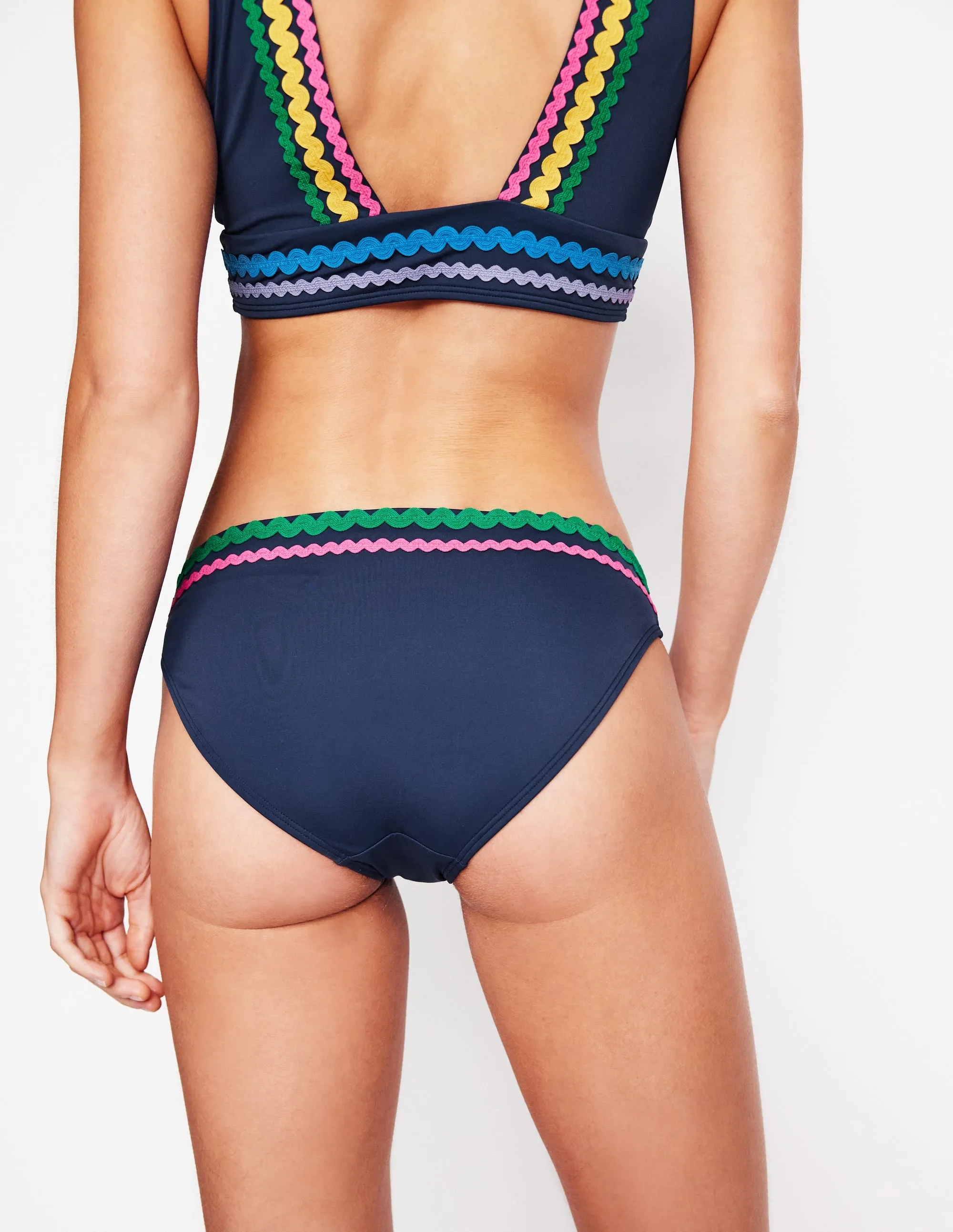 Wrinkle Resistant Blend Porto Bikini Bottoms-Navy Rik Rak