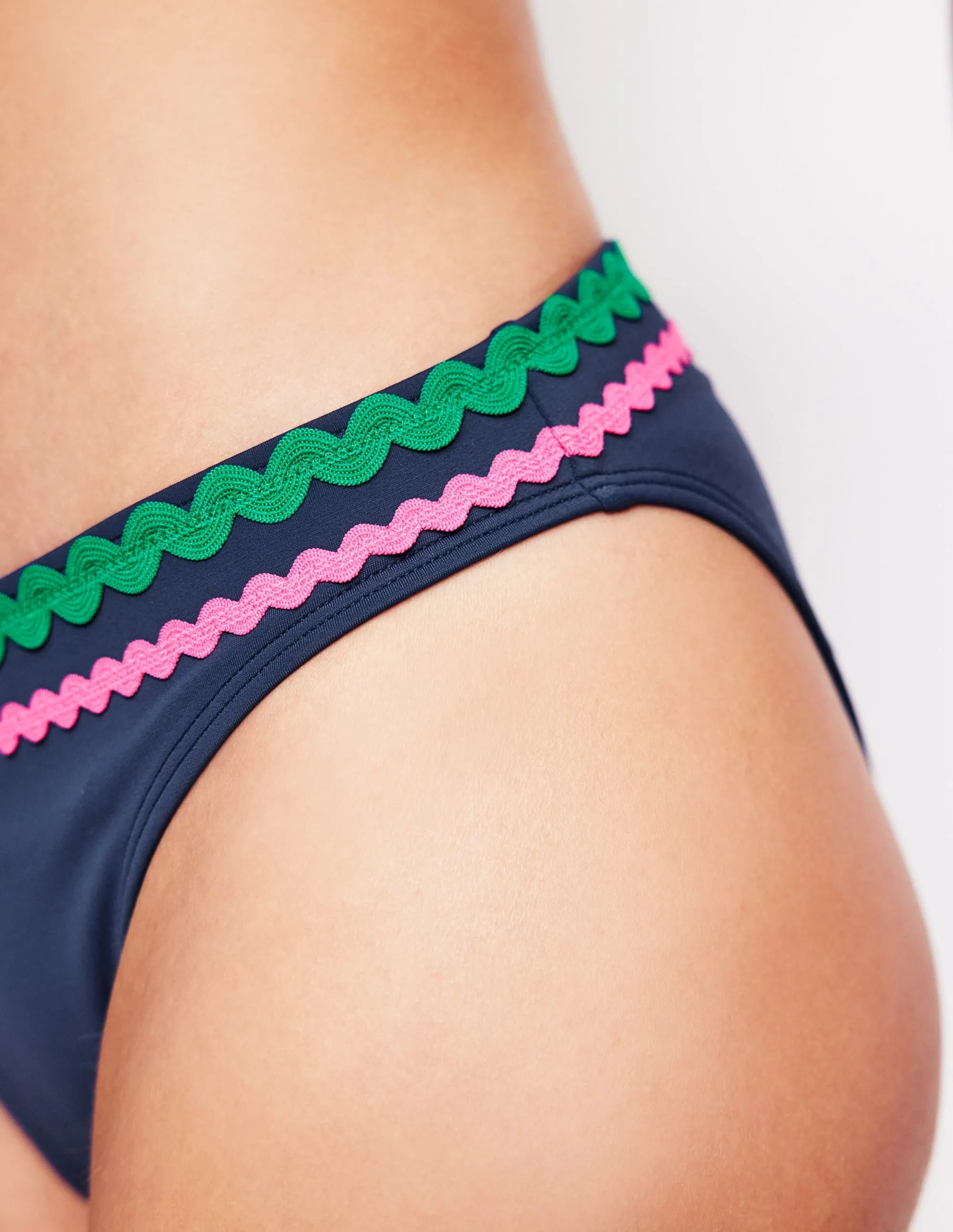 Anti Pilling Surface Porto Bikini Bottoms-Navy Rik Rak