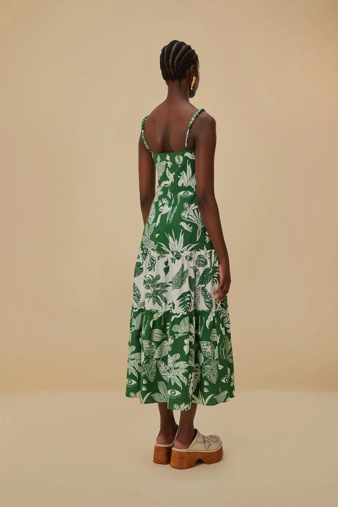 Wave Sound Forest Soul Mix Midi Dress