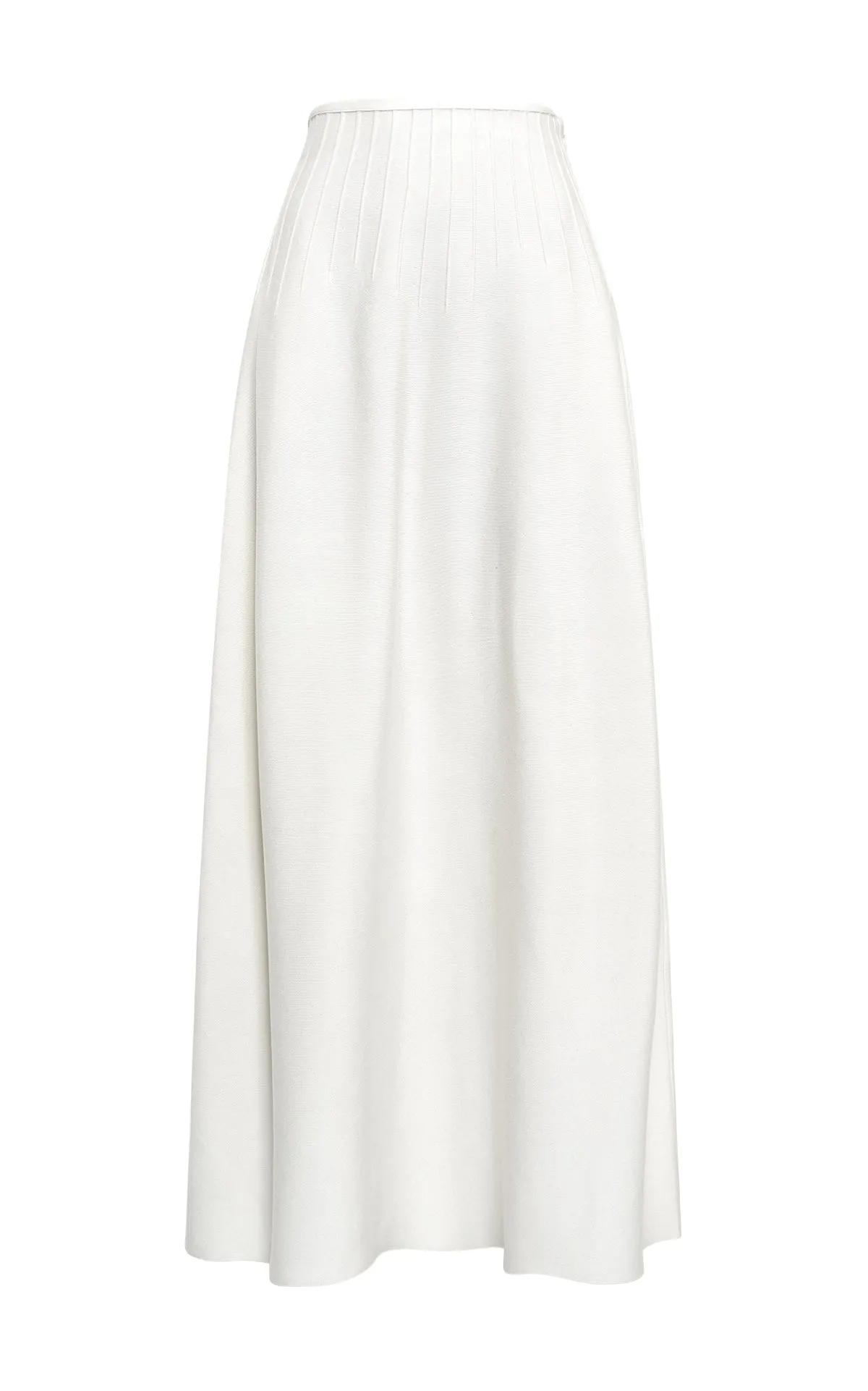 Soft Inner Lining Annamaria Knit Maxi Skirt in Ivory Silk