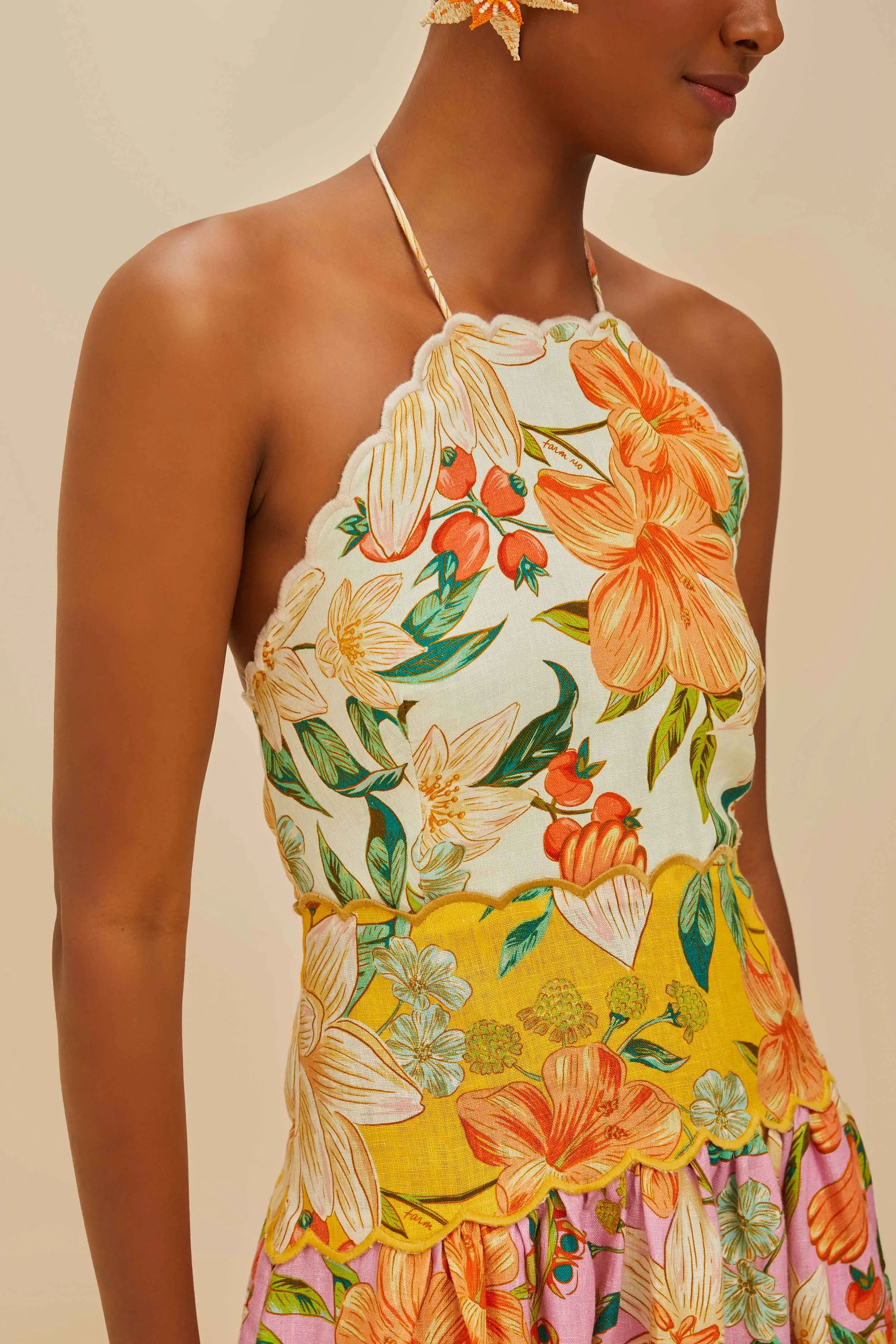 Guaragarden Euroflax? Premium Linen Sleeveless Midi Dress Urban Grace Art Space