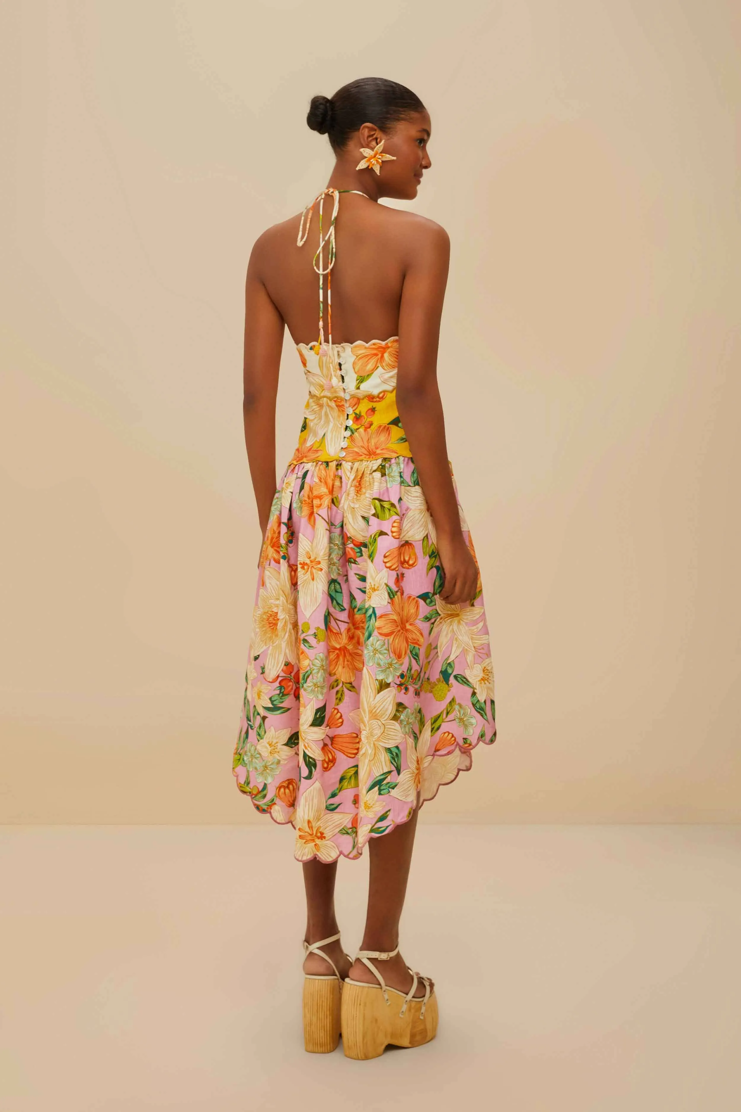family gathering Guaragarden Euroflax? Premium Linen Sleeveless Midi Dress