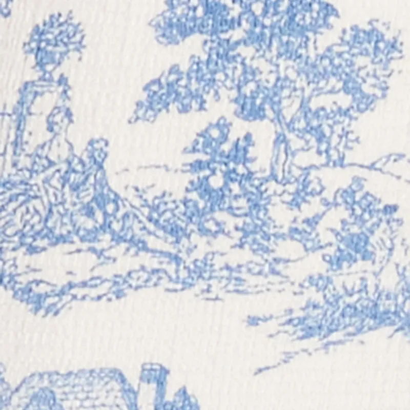 Toile de Jouy Bubble Hem Dress Lightweight and airy mini