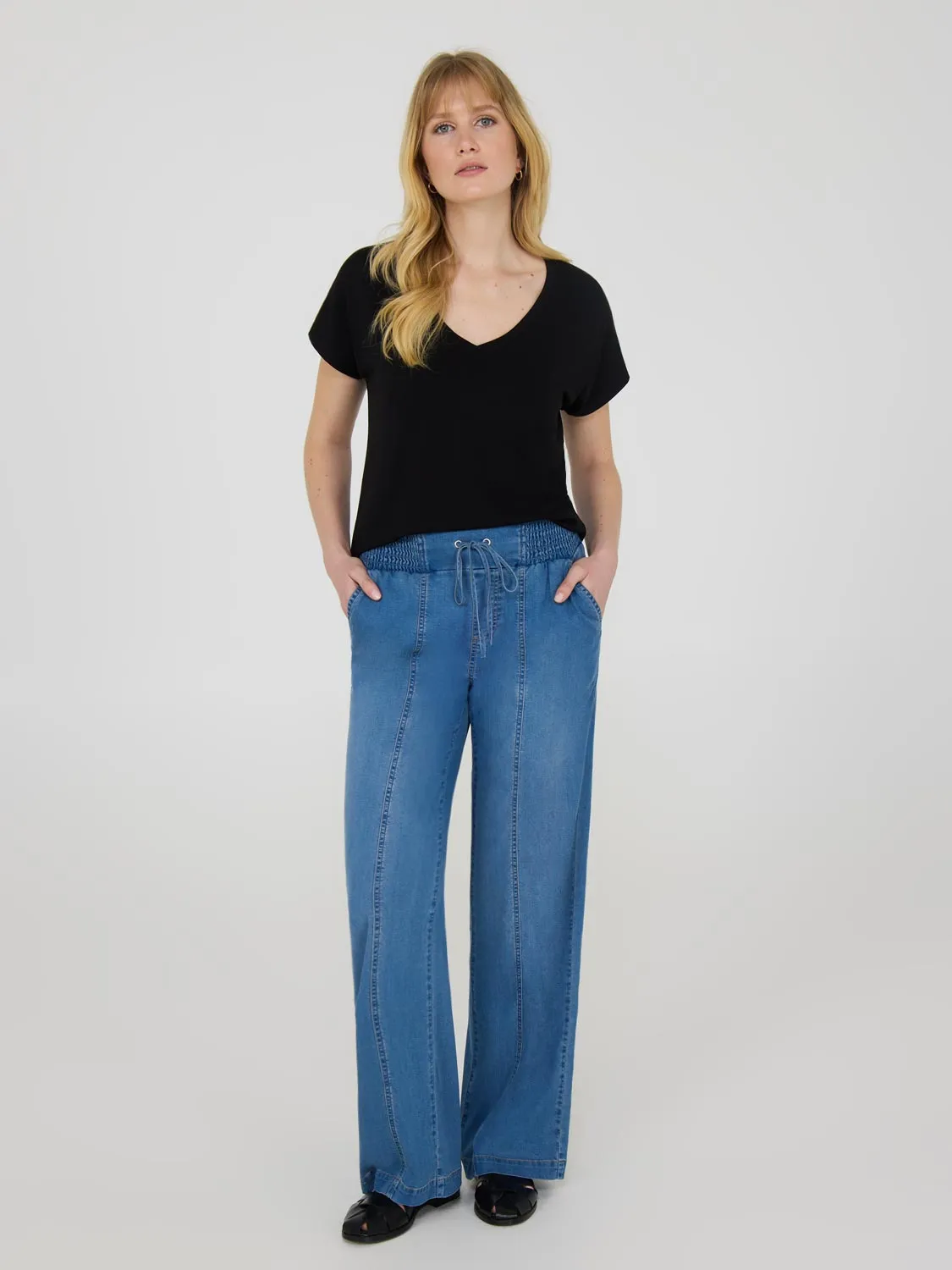 Wide Leg Cotton Denim Pants Chill Style