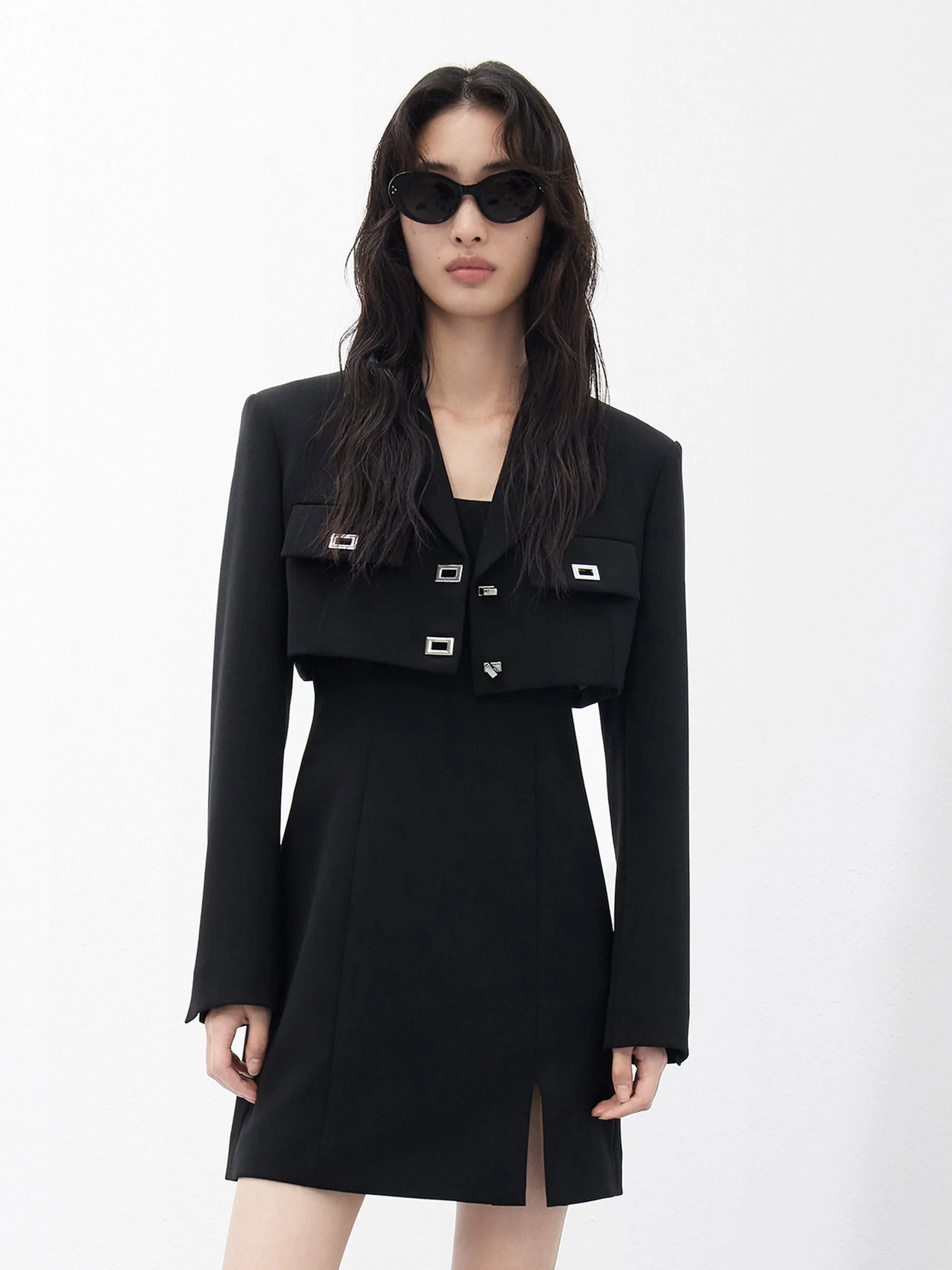 Two-Piece Slim Fit Blazer Dress Party Rush Fast Life