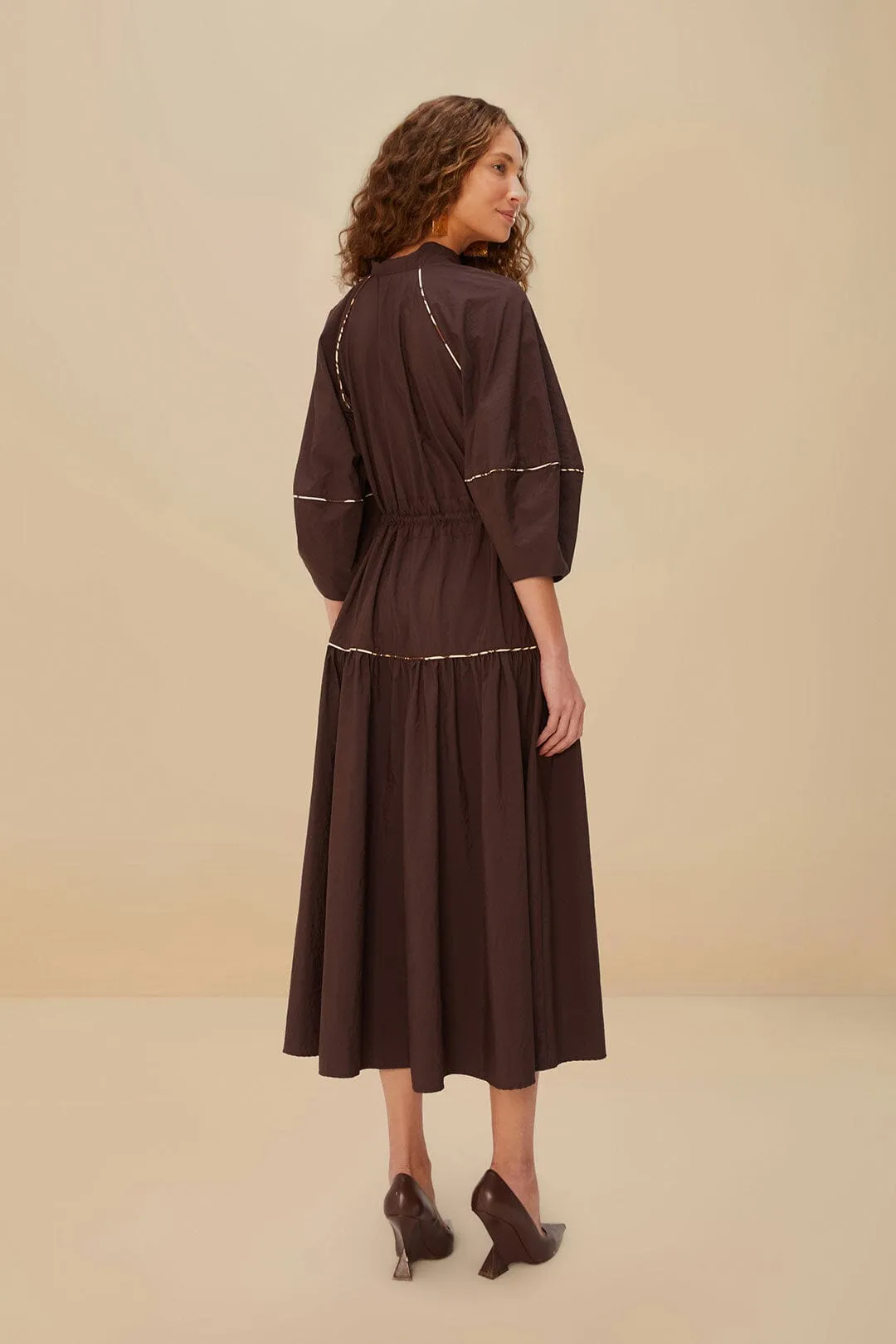 Brown Chemise Midi Dress A-line midi dress
